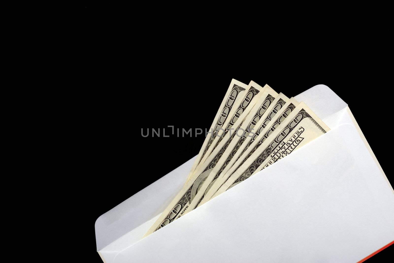 Bribe in an envelope black background by galdzer