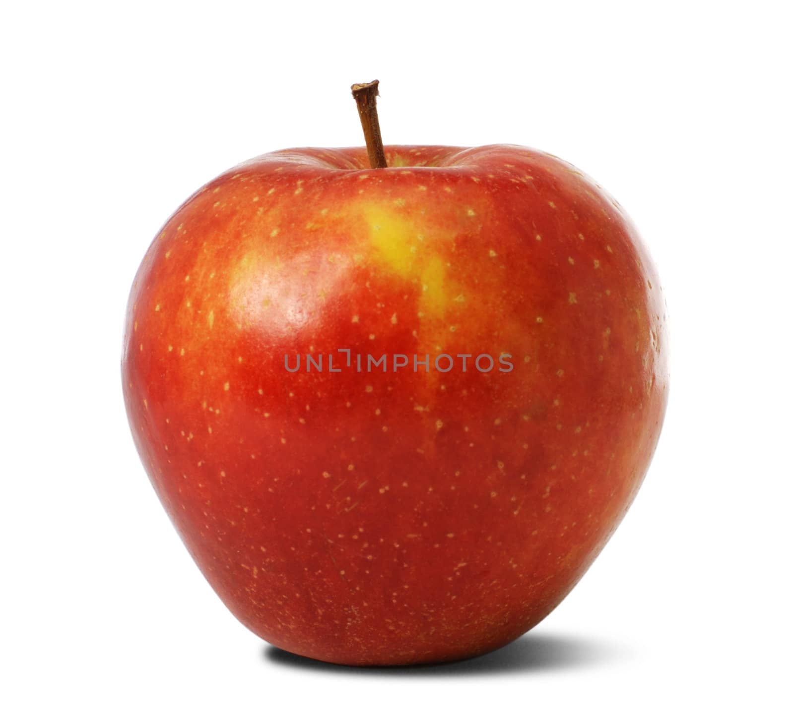 Apple. It is isolated on a white background. A ripe, juicy fruit.
