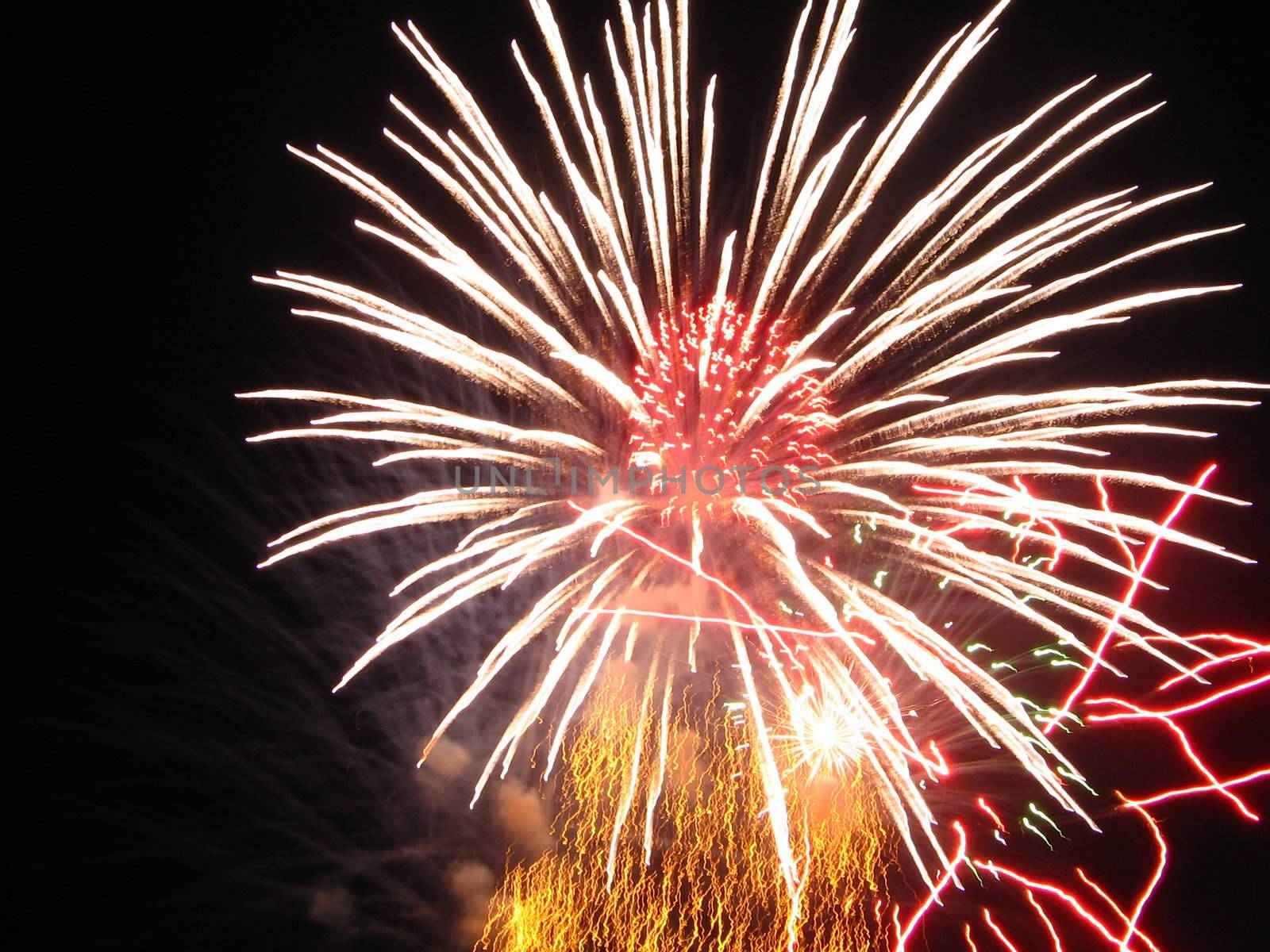 Celebratory salute (Fireworks on a holiday of city) - Ukraine