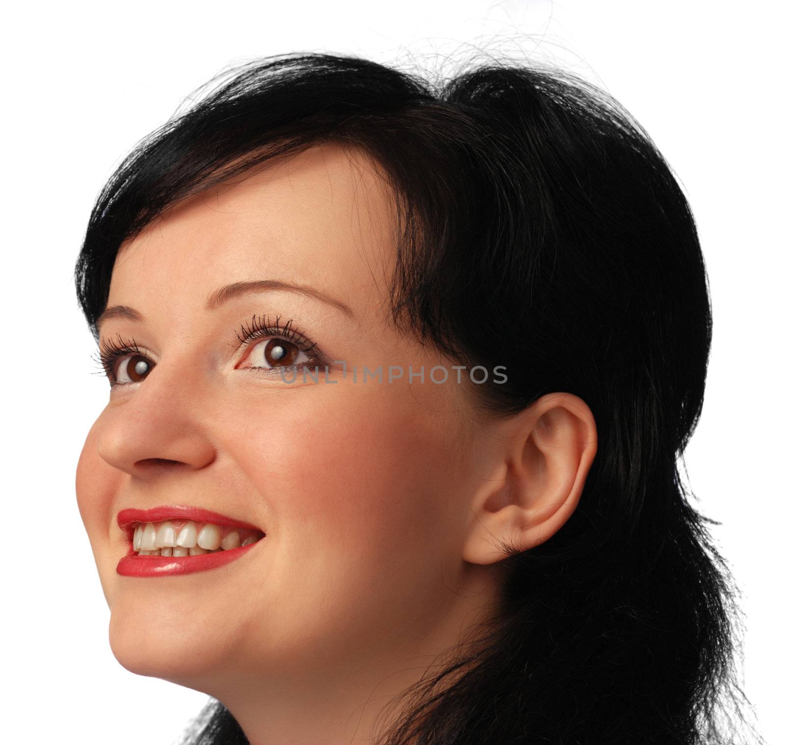 Portrait of the woman. Russian image of the woman isolated on a white background