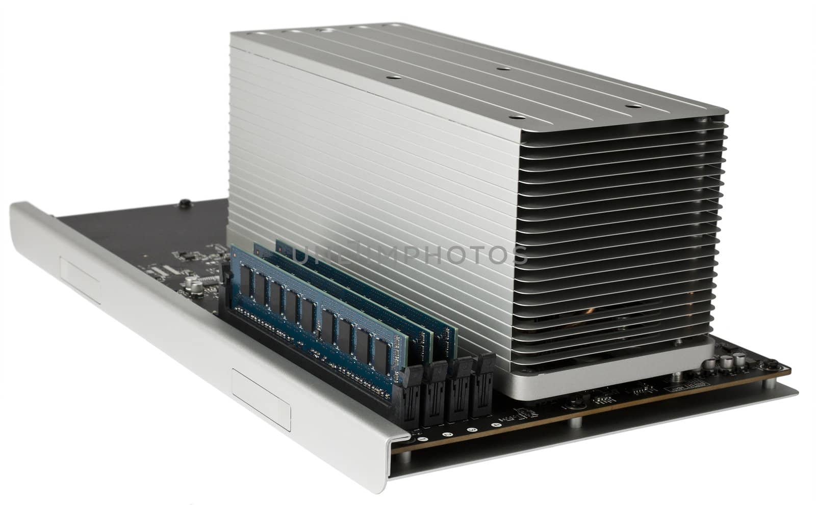 high performance cpu module with ram in white background