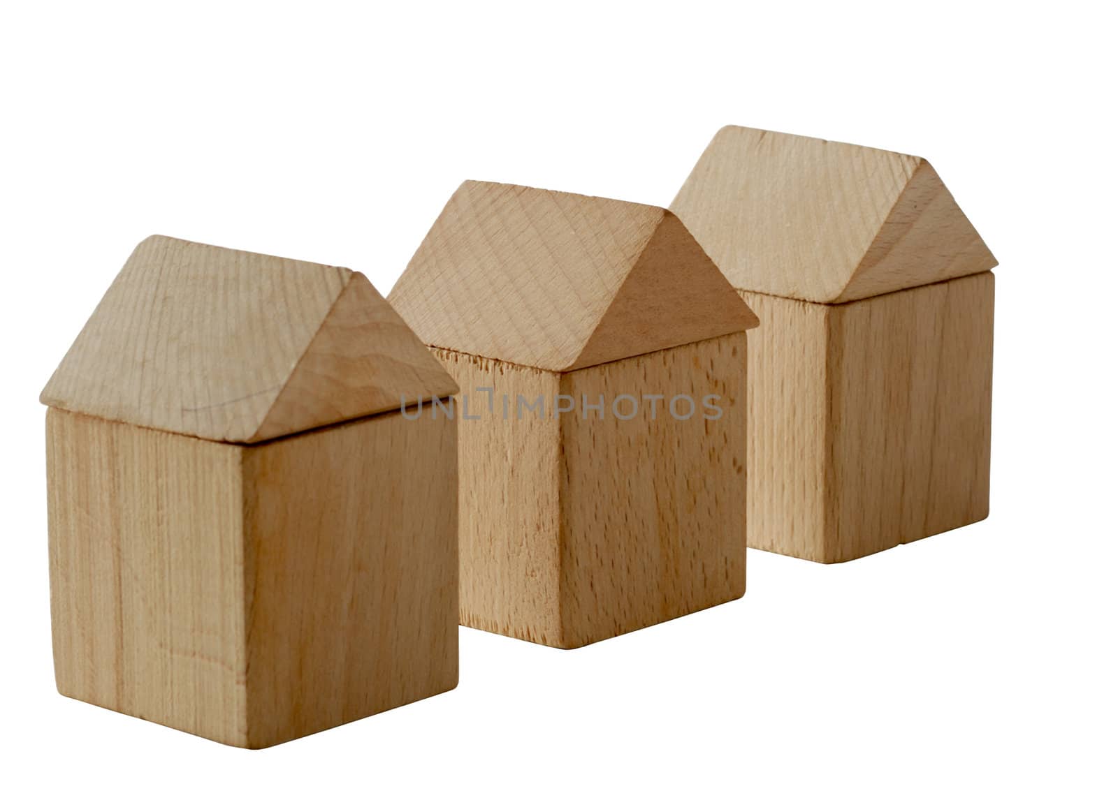 The house. Toy habitation from wooden blocks