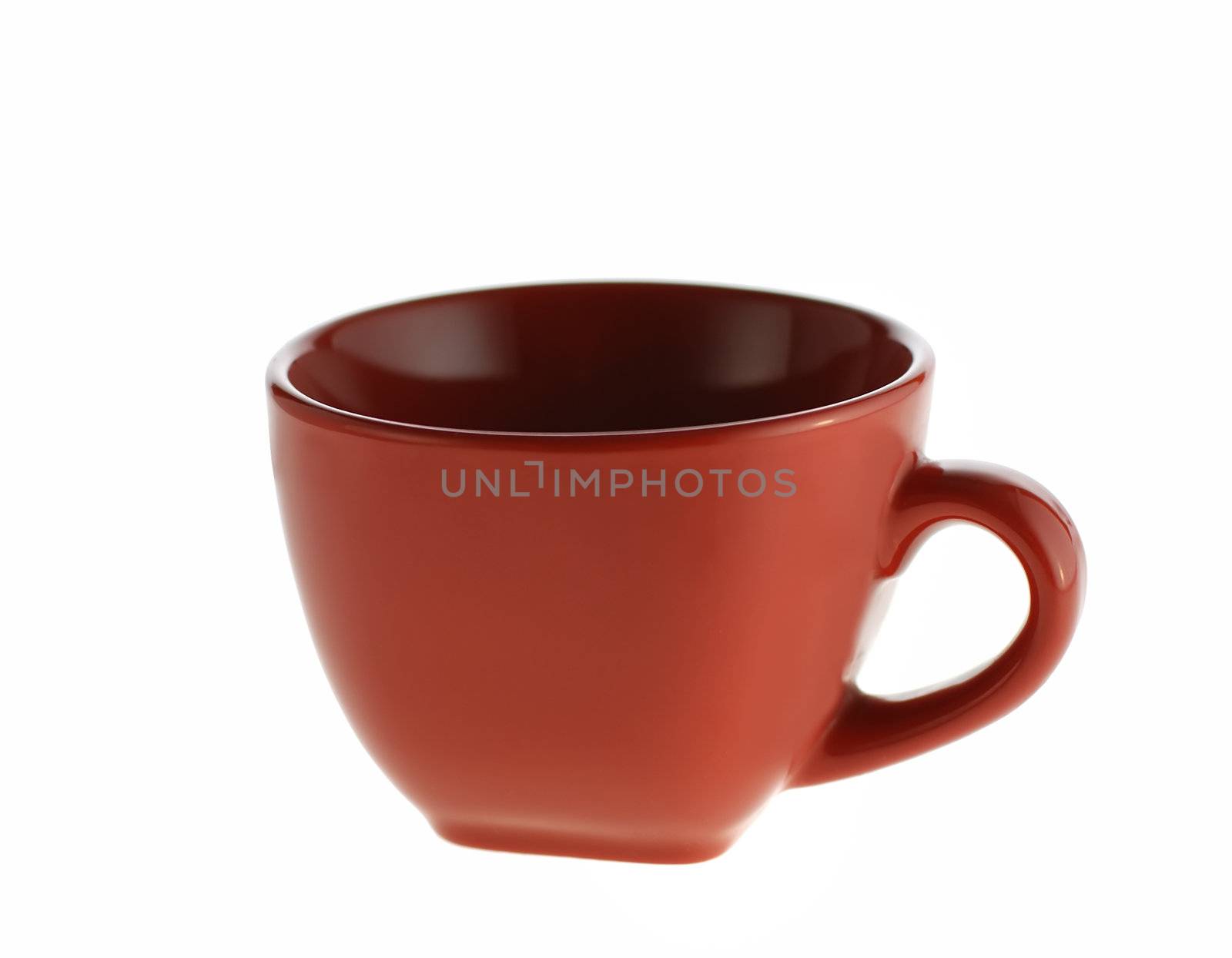 Cup. Isolated on a white background, brick color