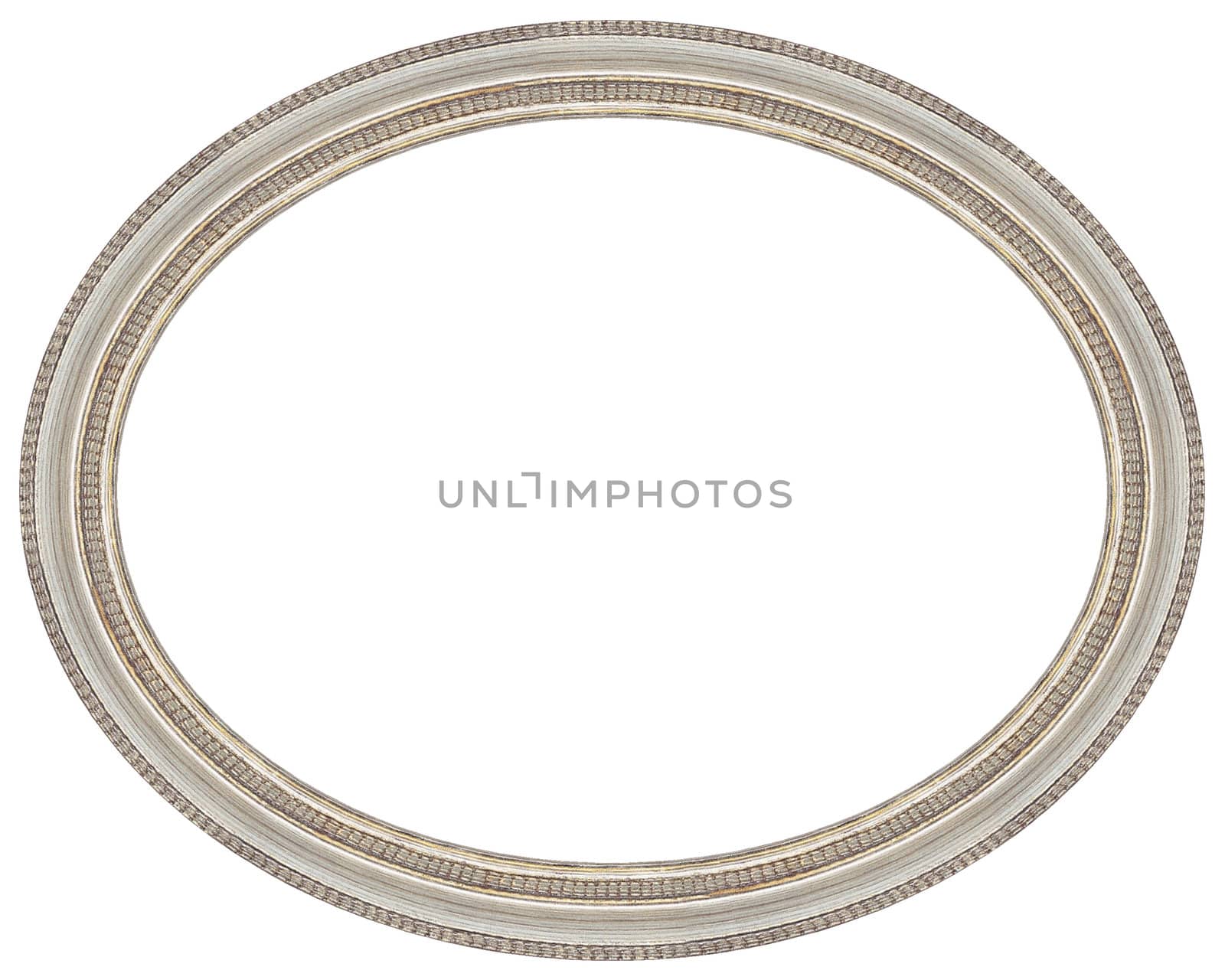 Framework under a photo of the oval form isolated on a white background