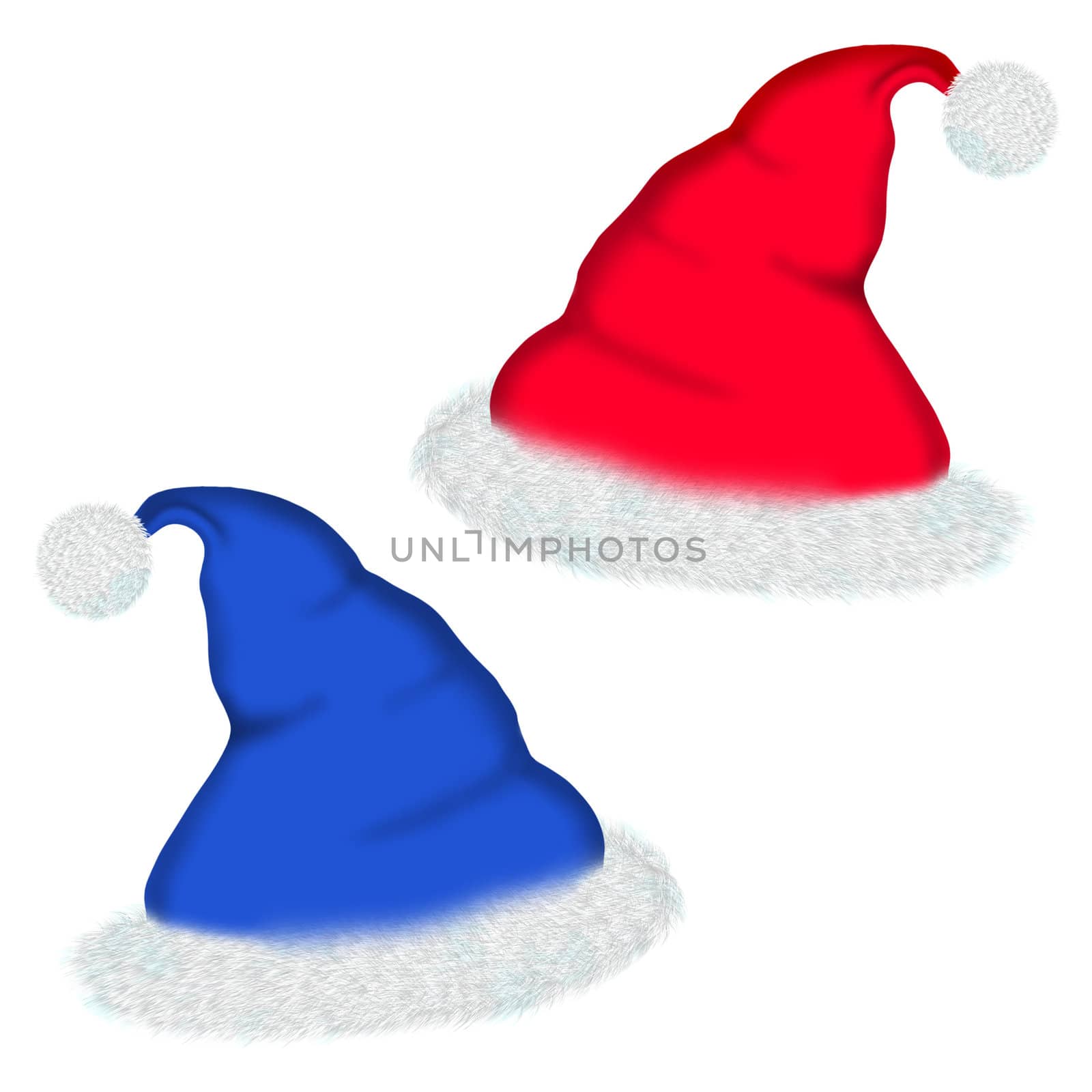 hat Santa isolated on a white background. For an ornament of Christmas themes