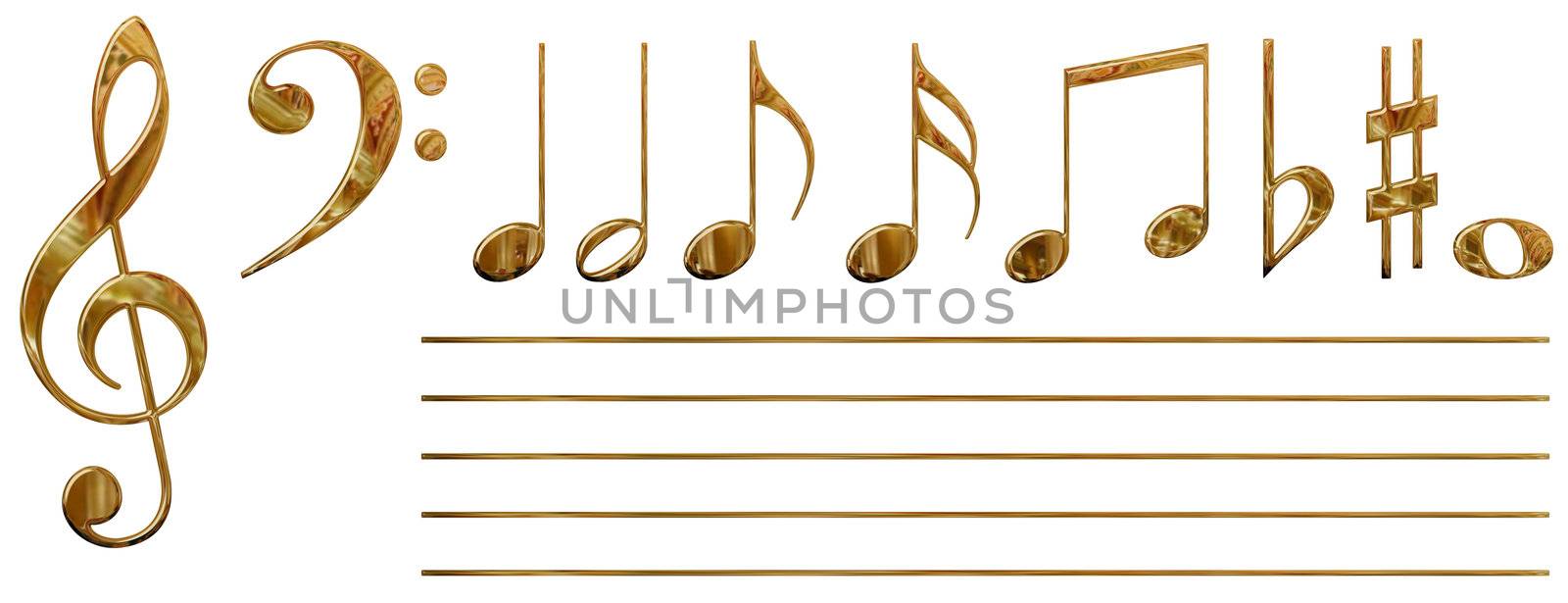 Musical notes (gold) by galdzer