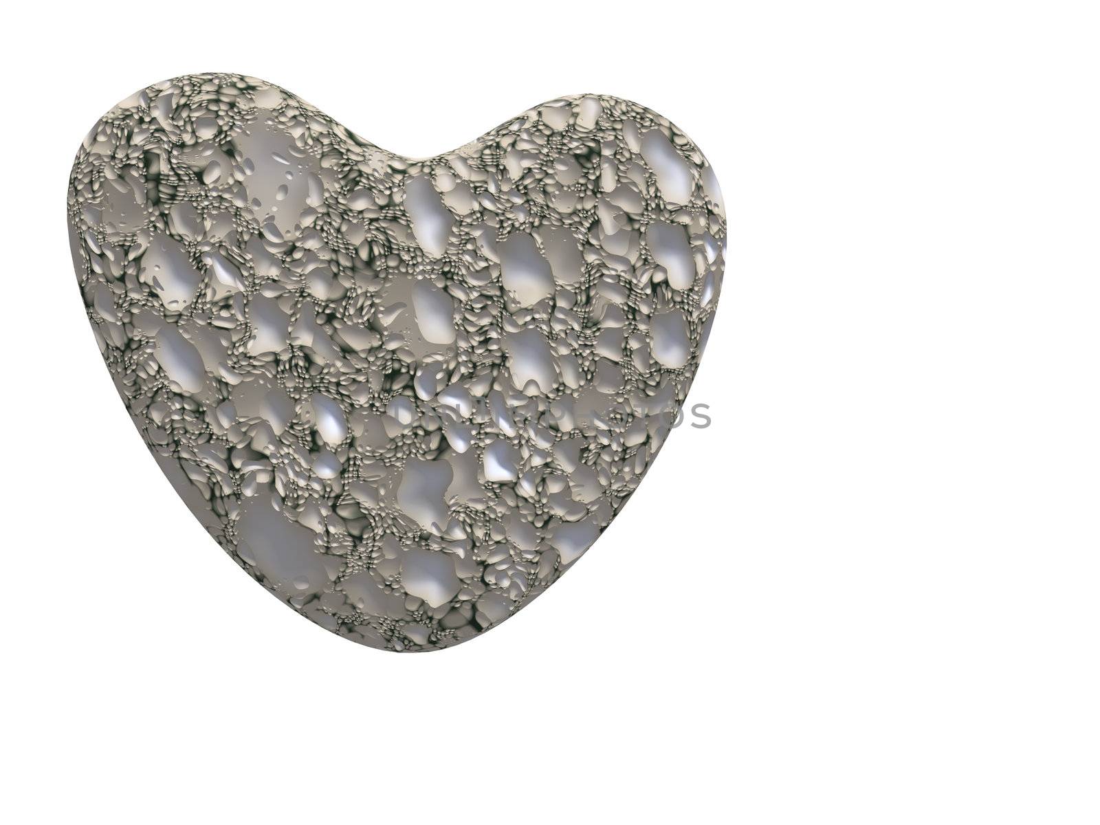 Heart from a stone on a white background