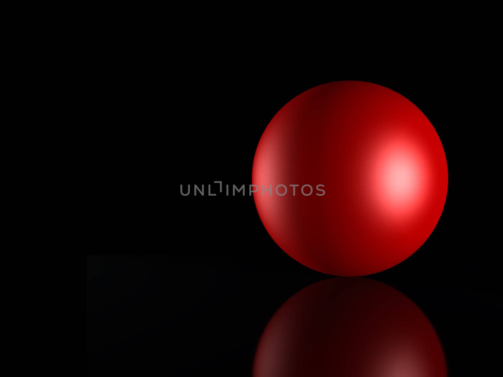3D the image of a sphere on the varnished surface (abstract background)