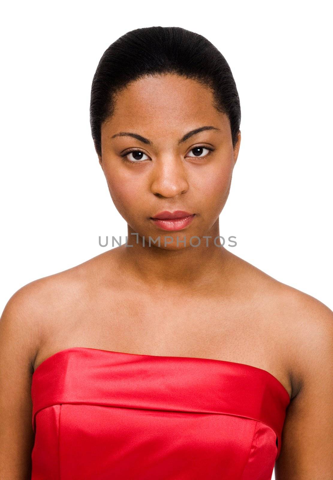 Young woman isolated over white