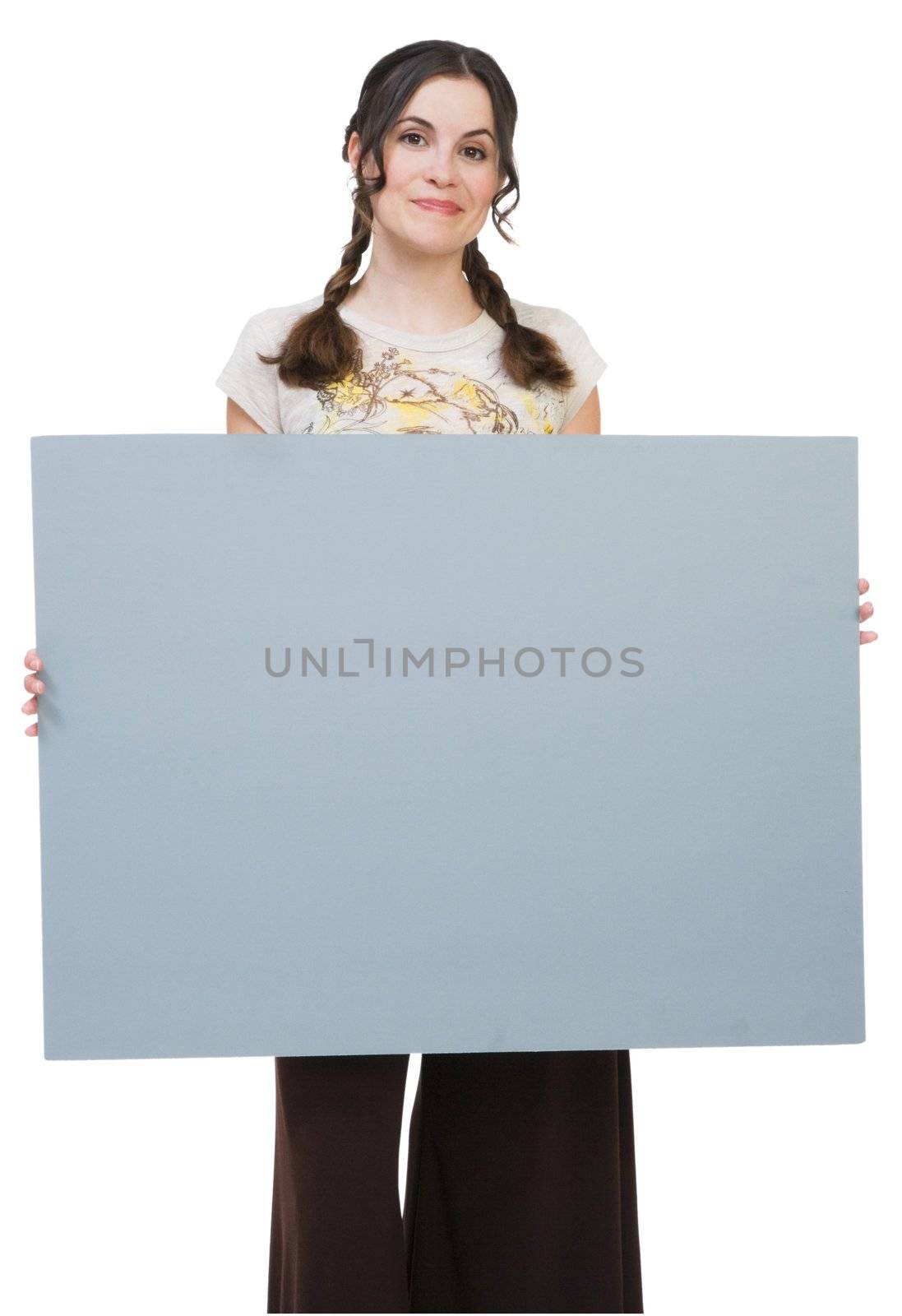 Woman holding placard  by jackmicro