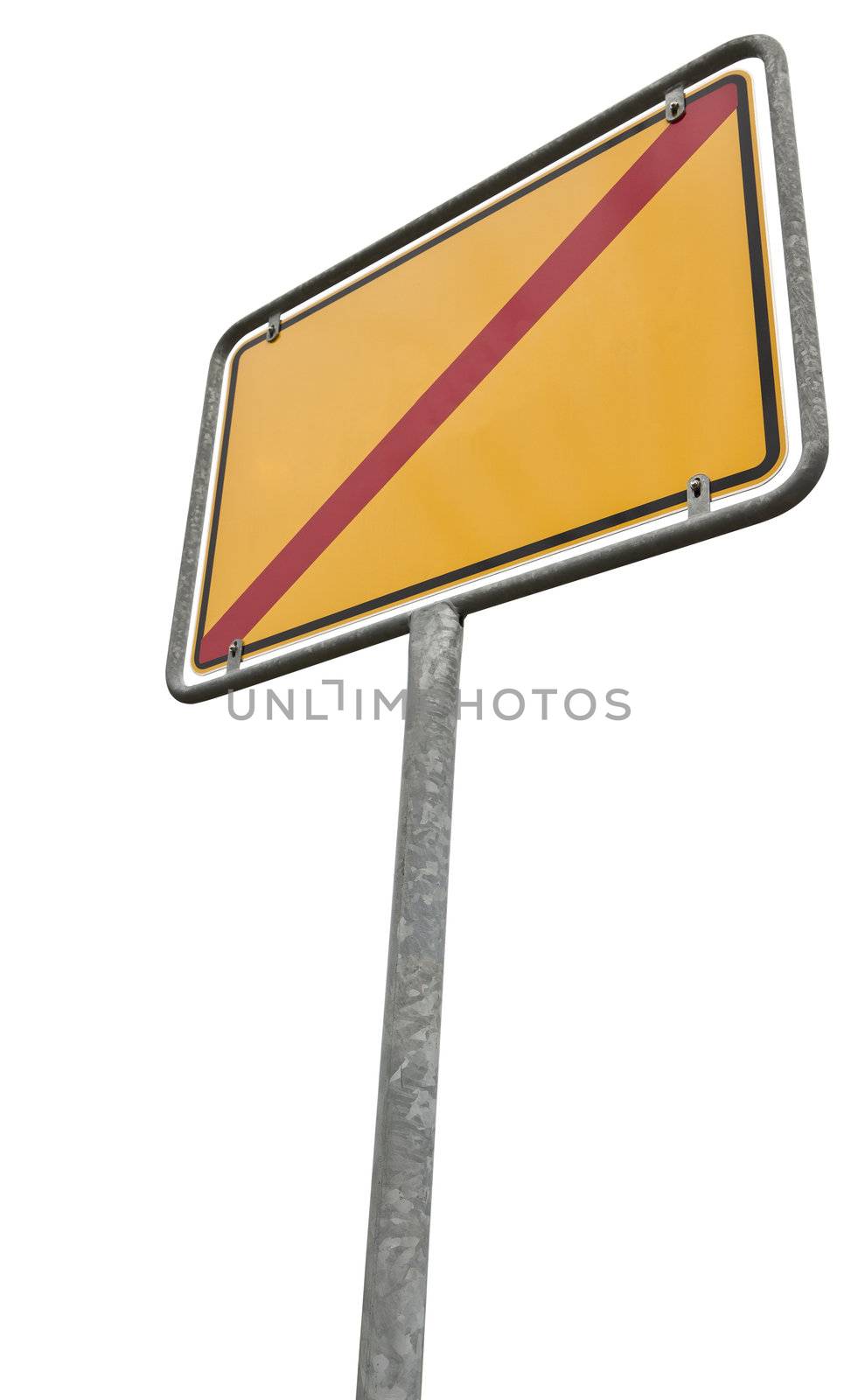 german placement sign with copy space  (clipping path included) by gewoldi