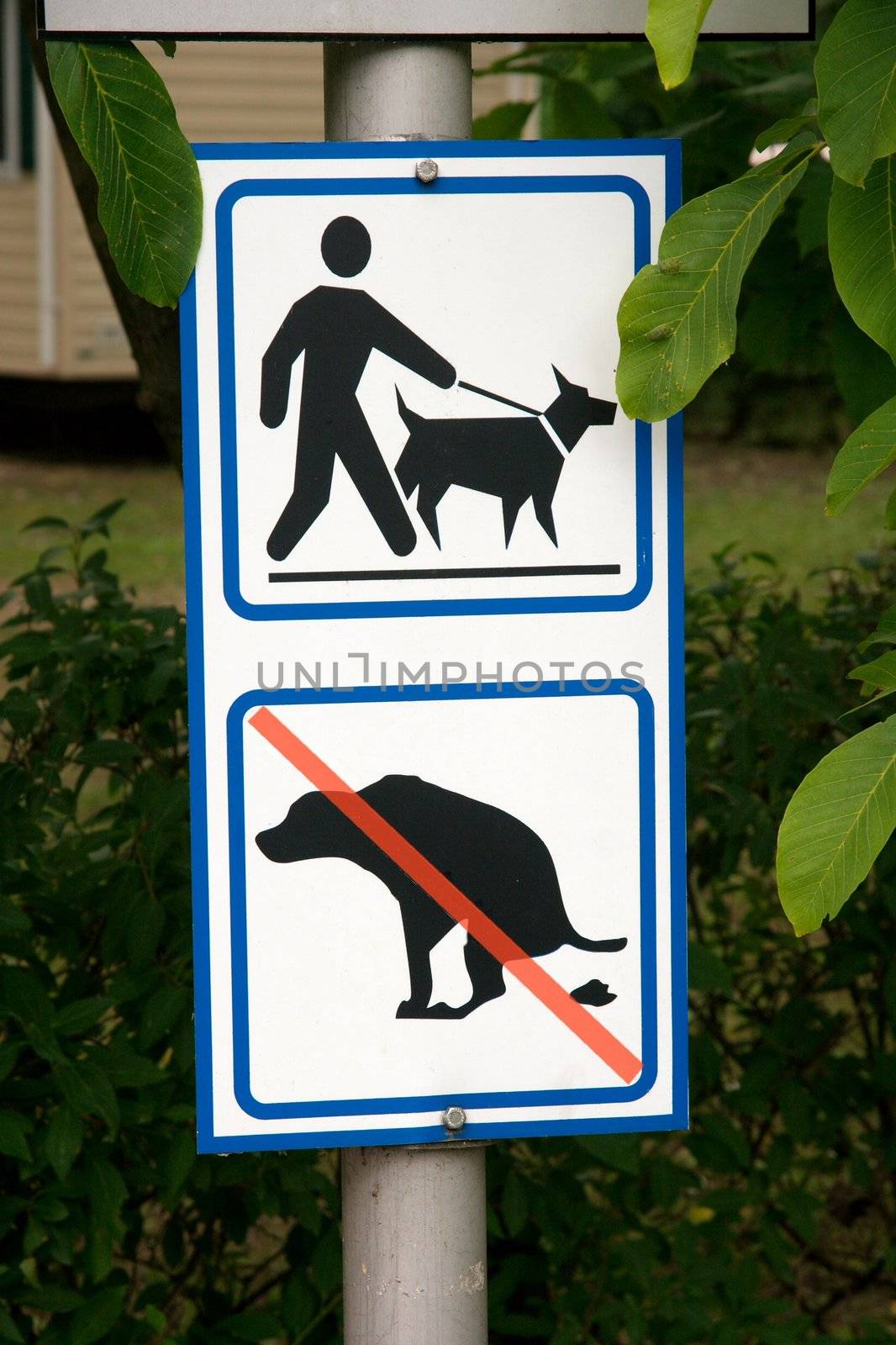 Signs for dog owners in a park