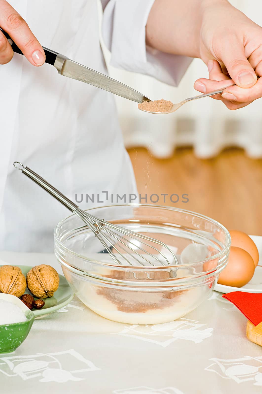 Preparation of food from eggs and other ingredients
