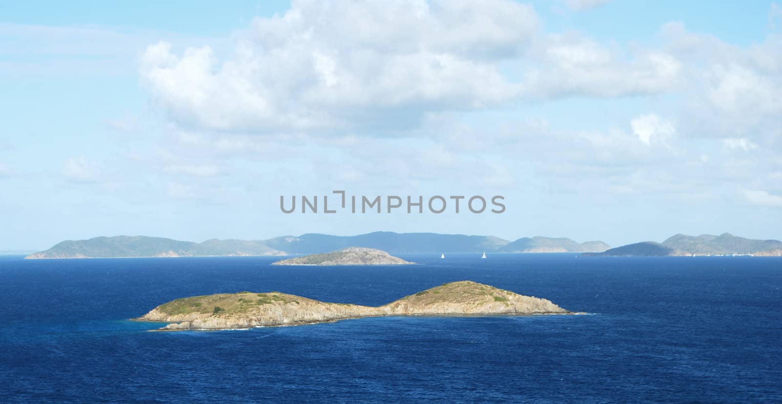 A small deserted island in the Caribbean.