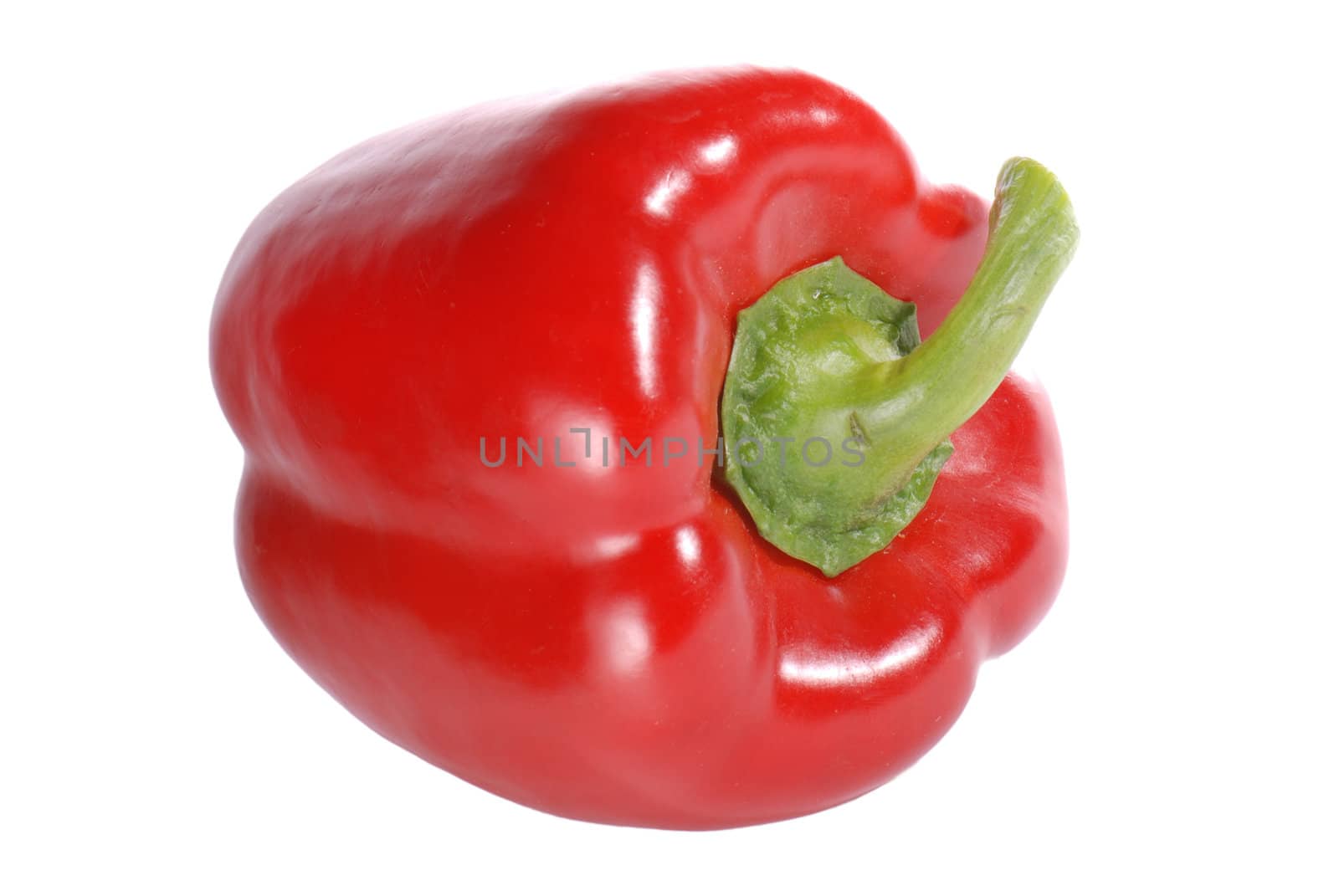 Red sweet pepper isolated on white background
