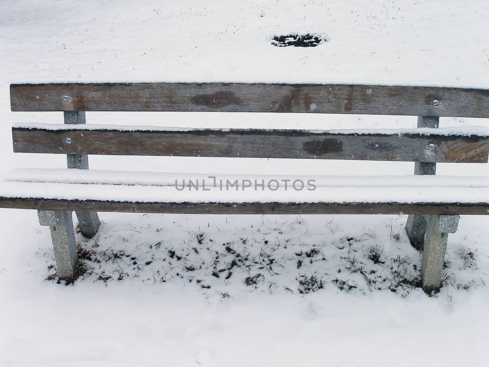 Winter in park with bench by jol66