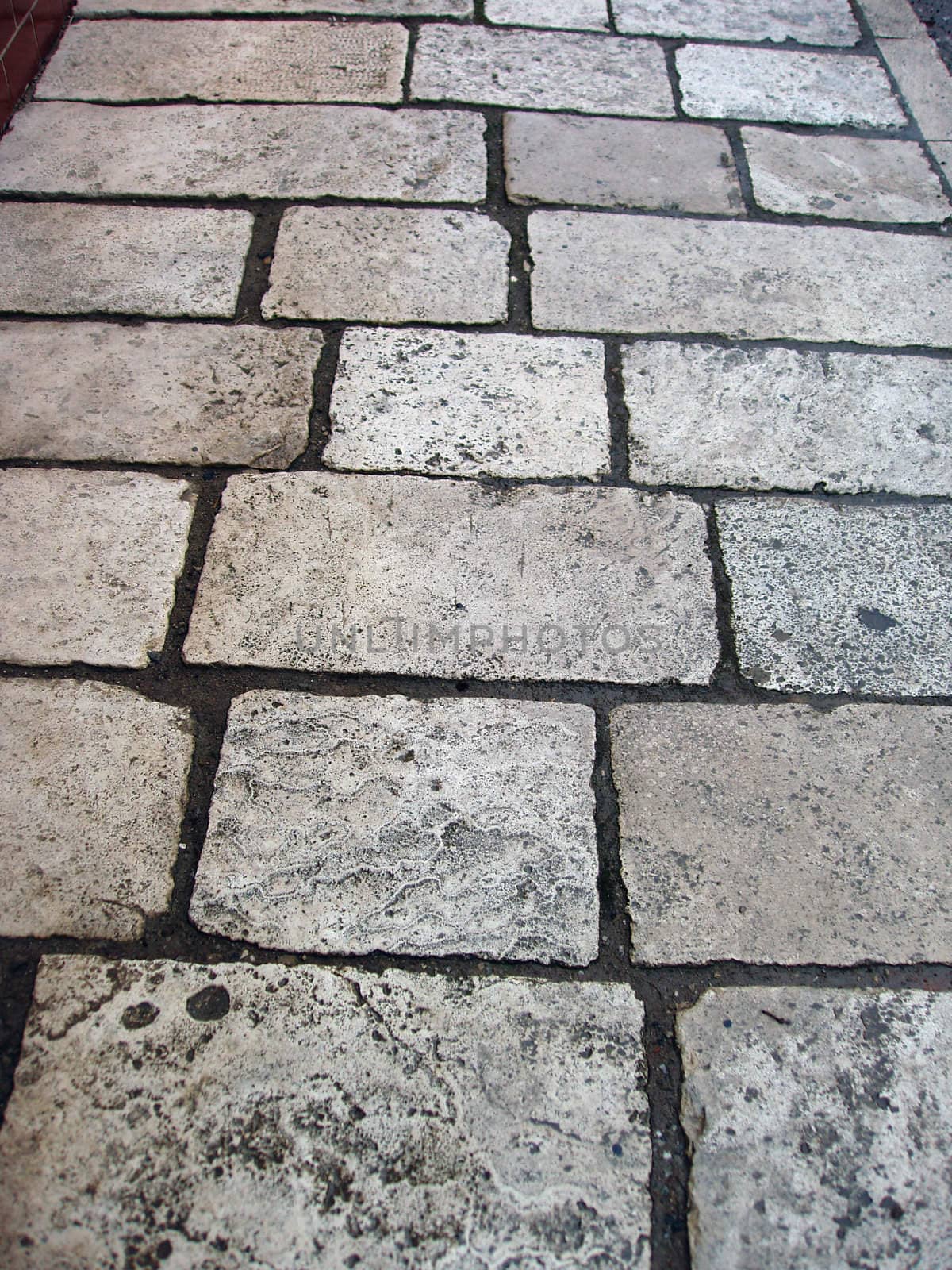 Stone tiles on walkway