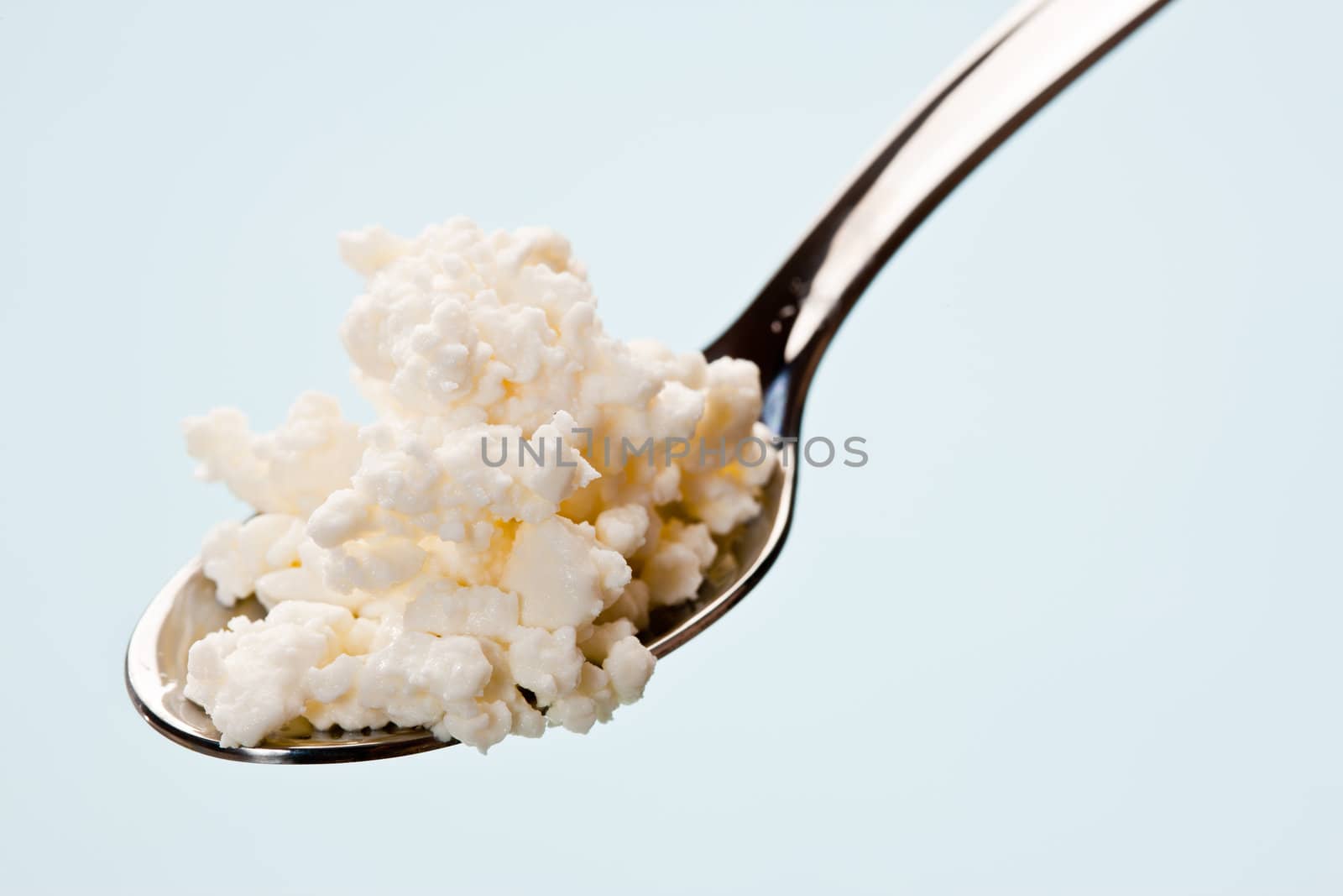 food series: spoon full with cottage cheese