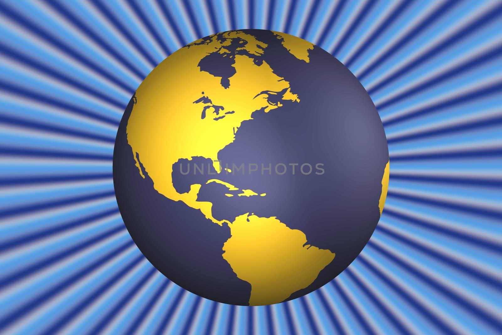 Illustrated earth on a abstract blue background