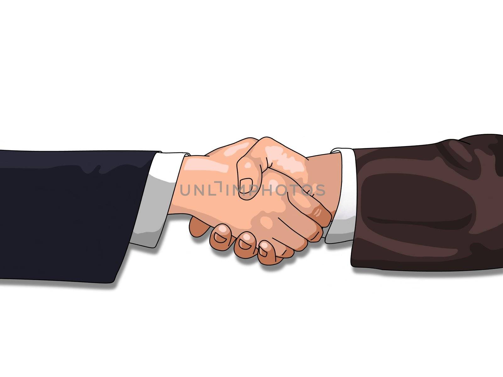Shaking Hands over a white background