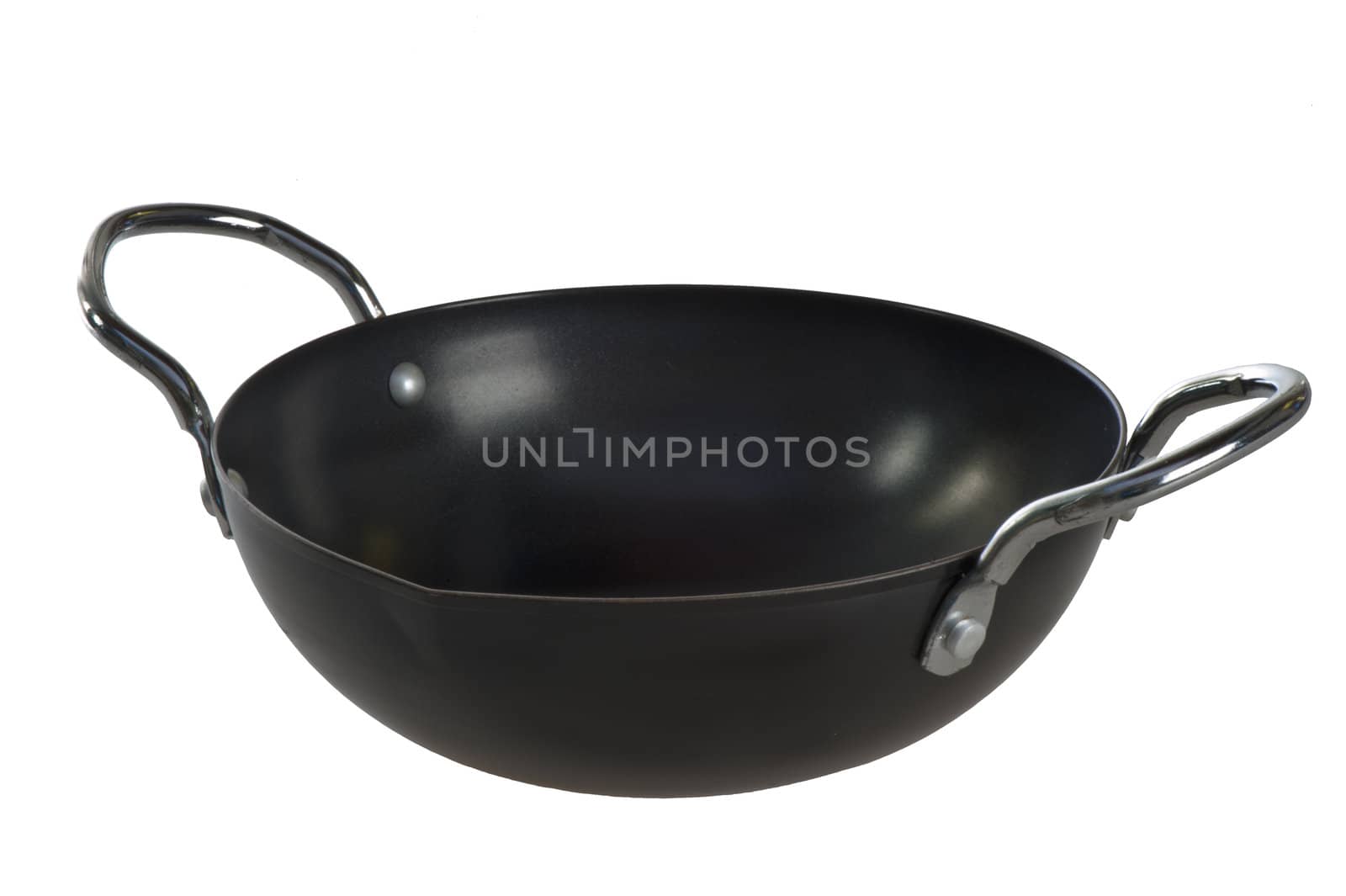 A nonstick pan on a white background
