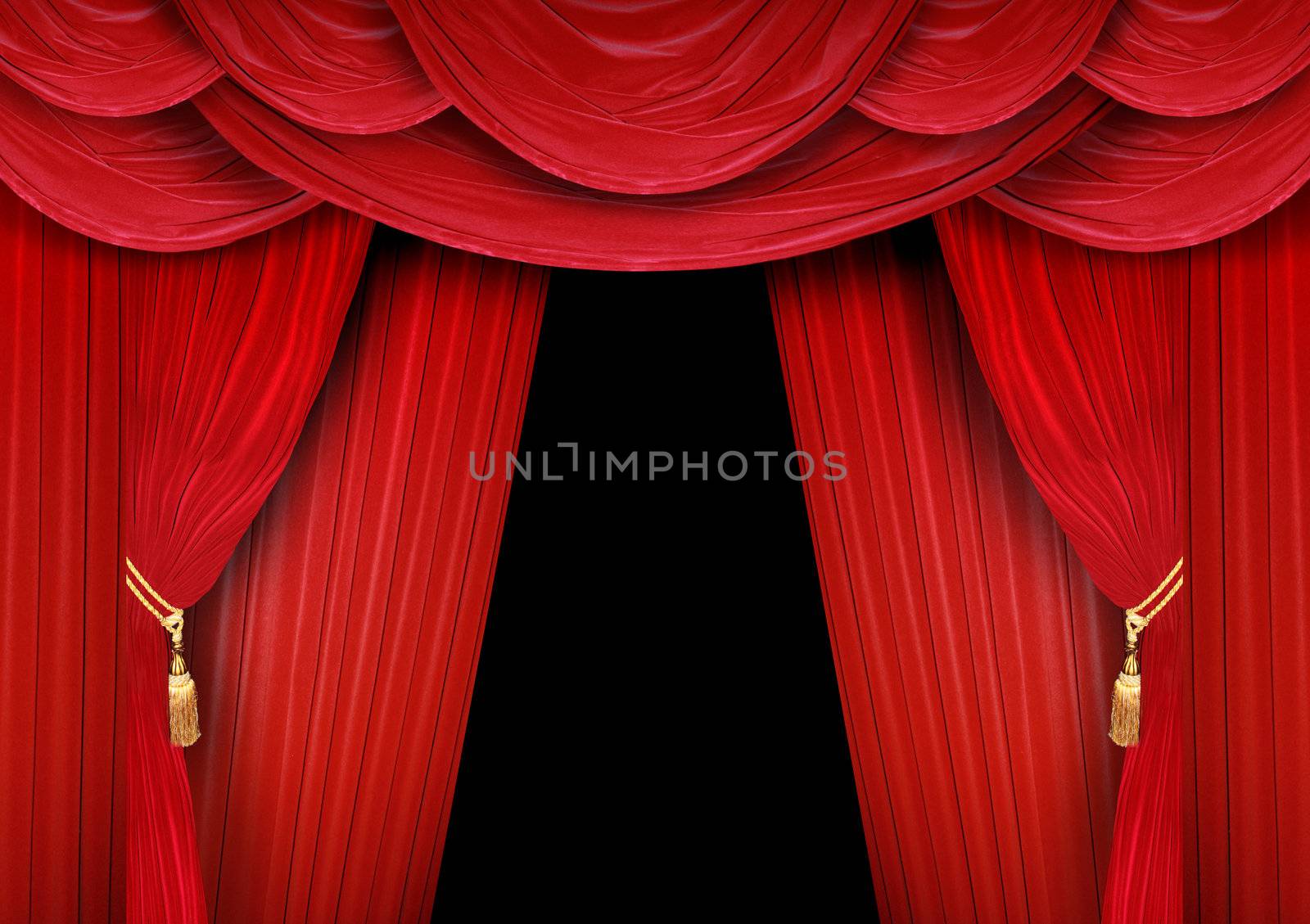 Red curtain of a classical theater 