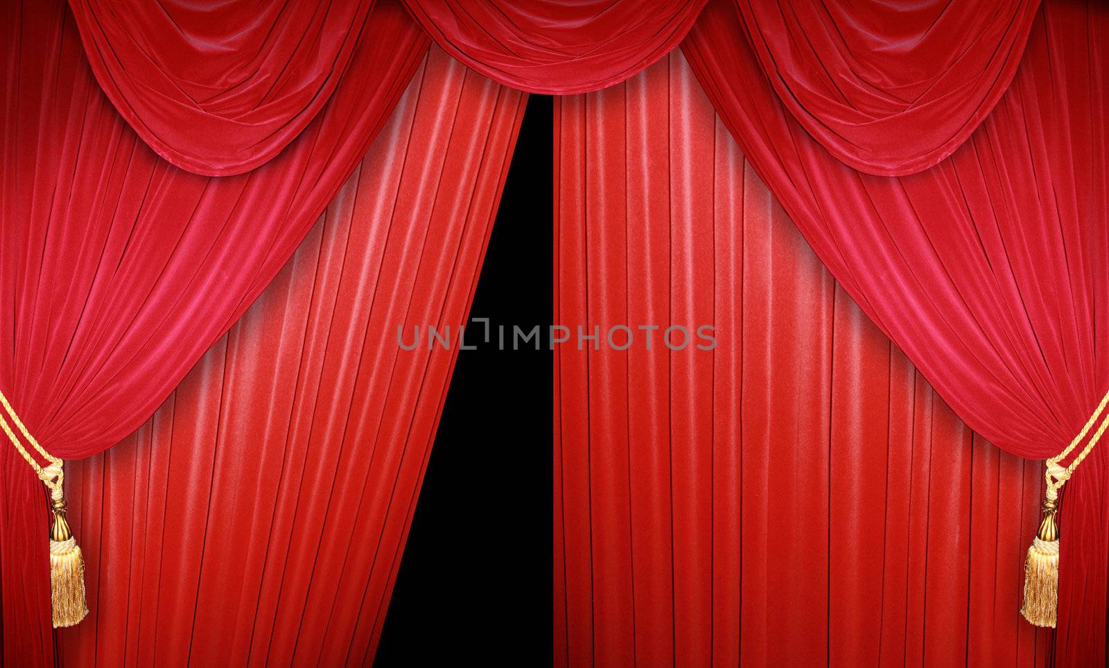 Red curtain of a classical theater 