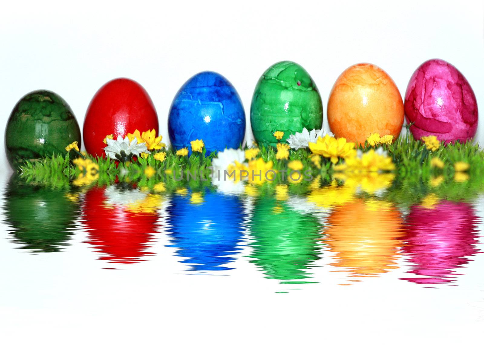 Colorful mix of eggs  by photochecker