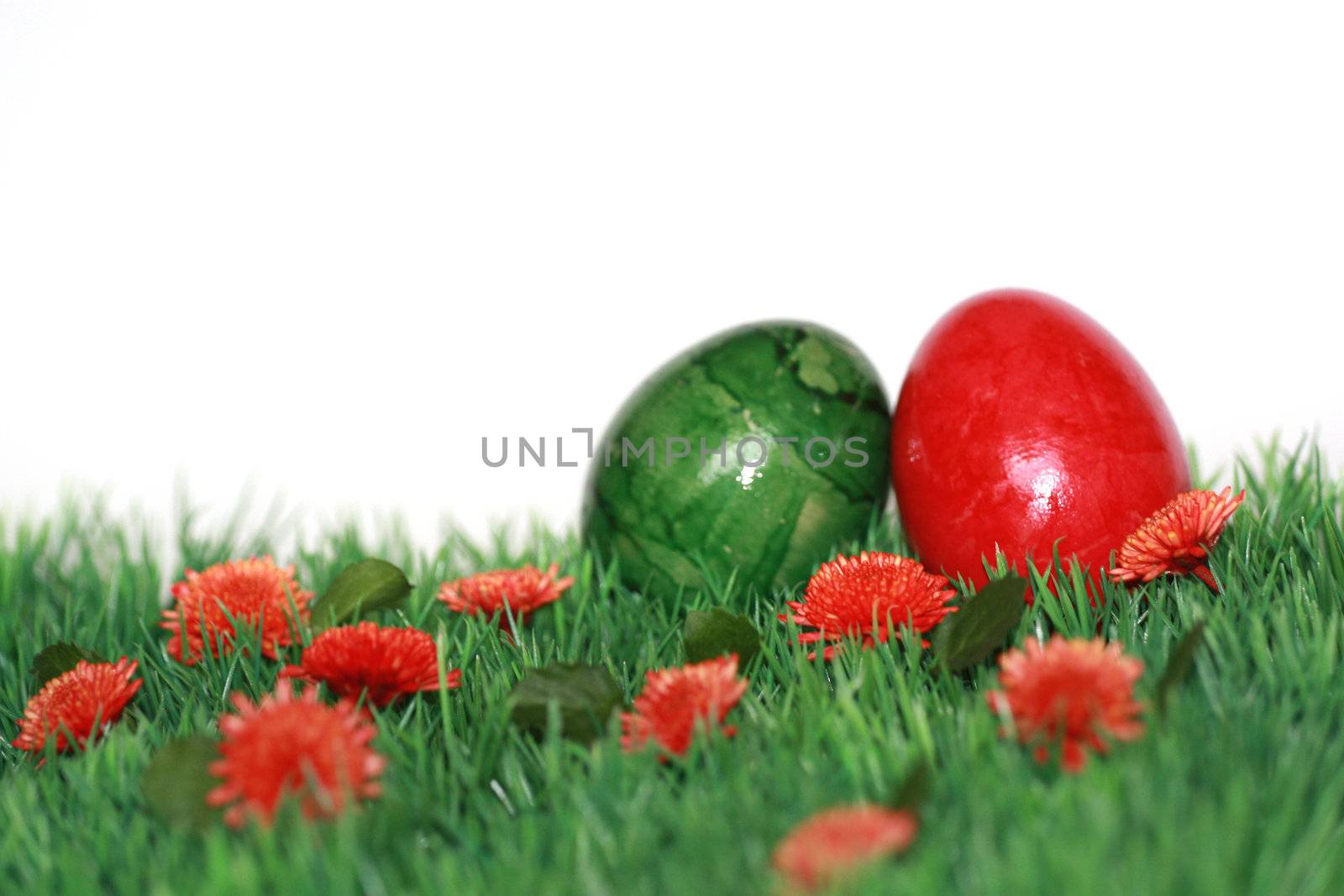 Green and red Easter egg  by photochecker