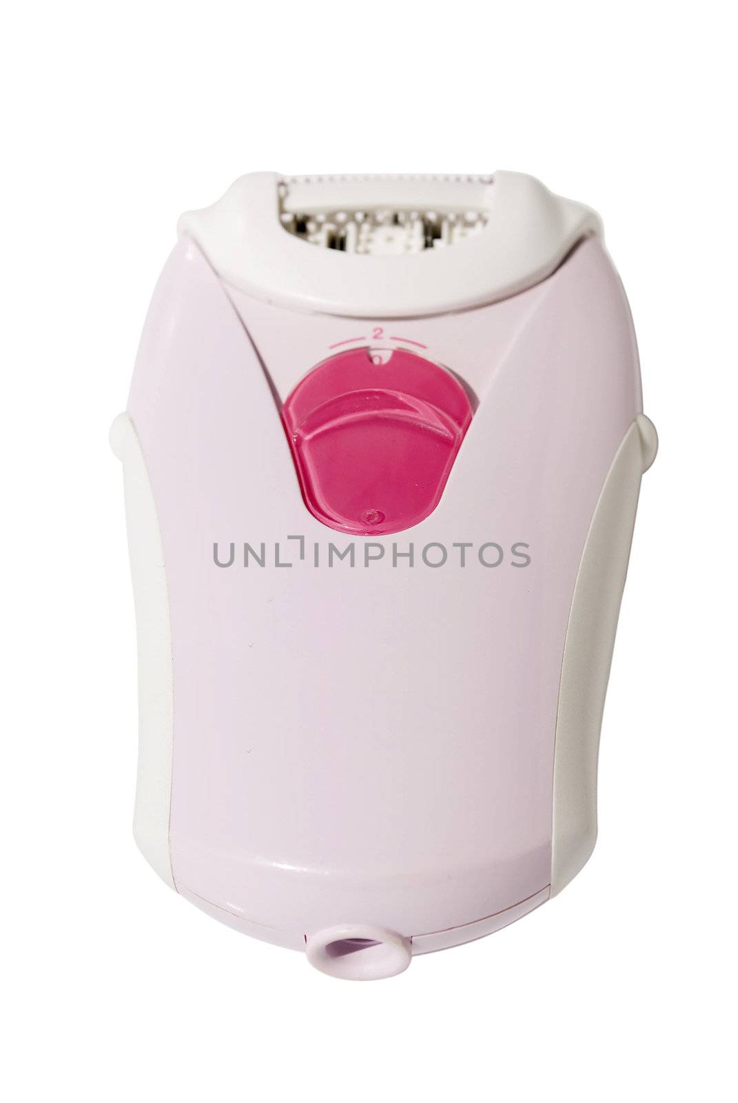 pink epilator isolated on white background