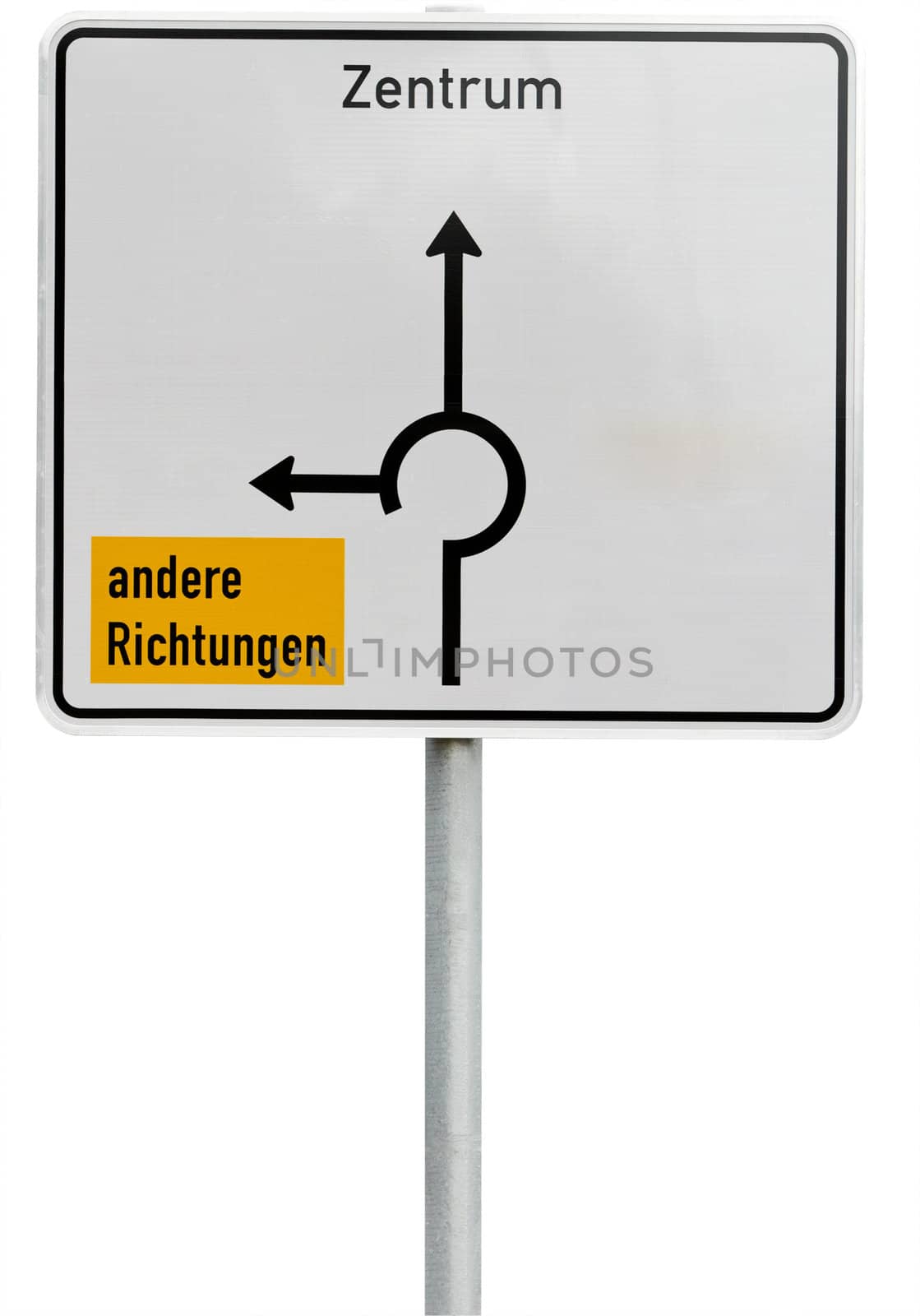 white direction sign (clipping path included) by gewoldi