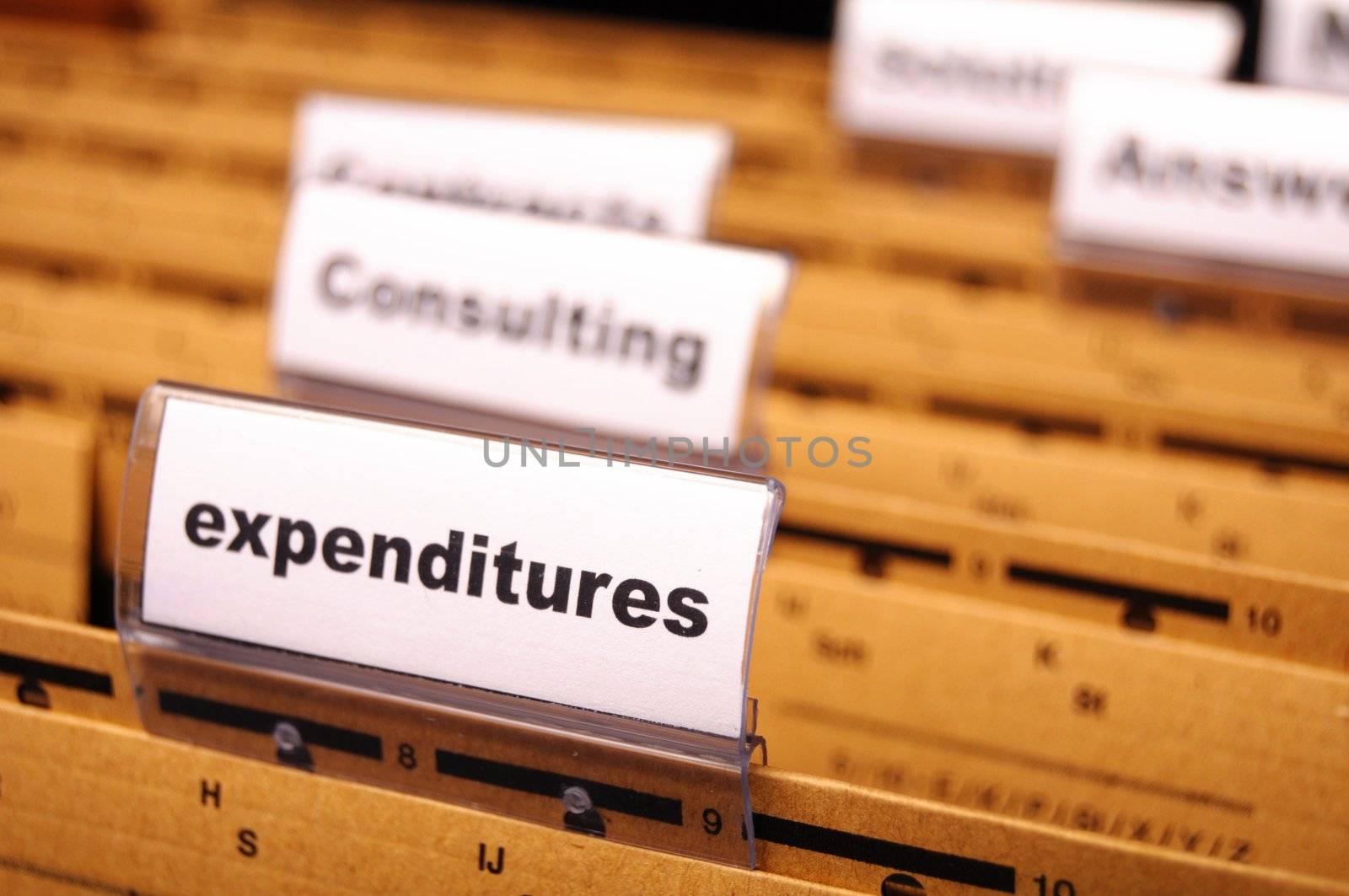 expenditures word on business folder showing costs finance or investment concept