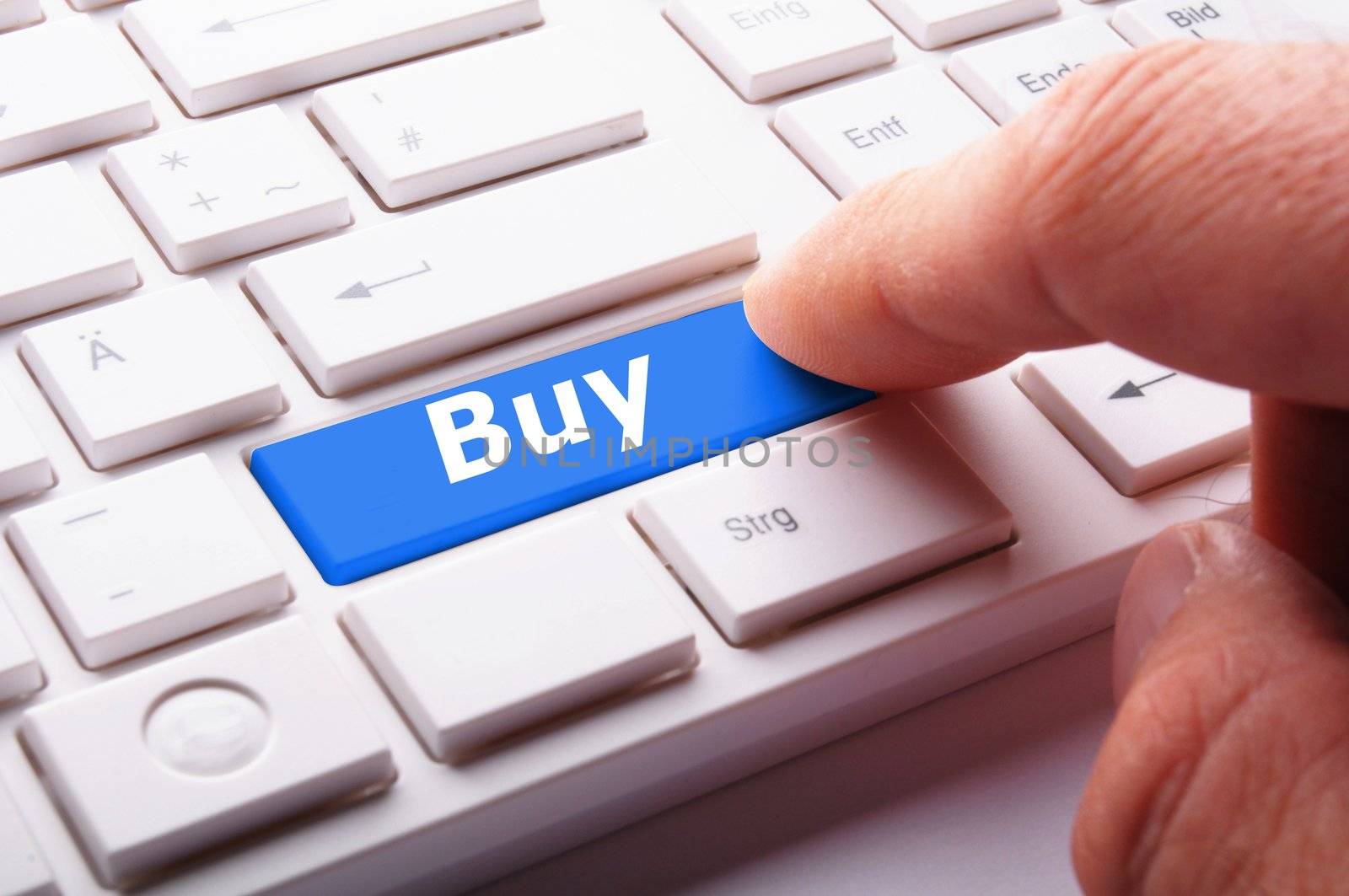 buy key on keyboard showing ecommerce or commerce concept