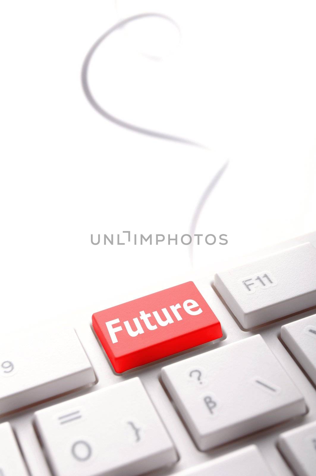 future key on keyboard showing time concept
