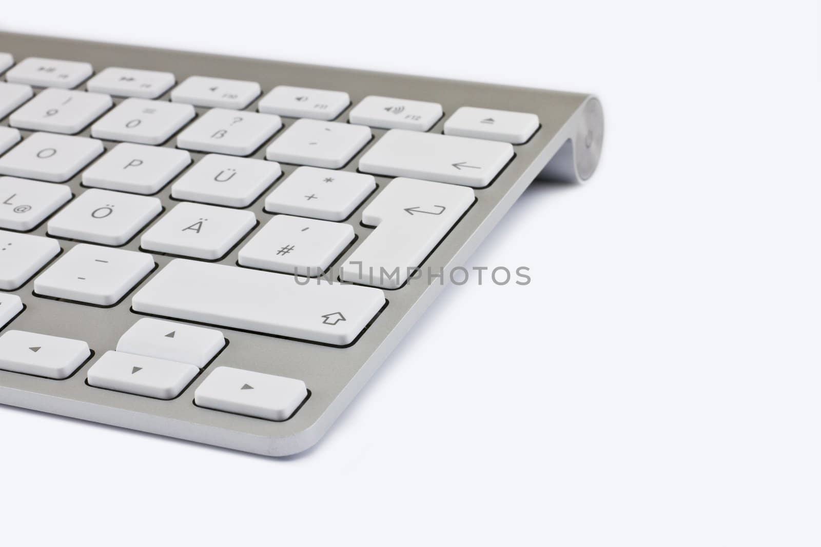 Computer keyboard with white keys