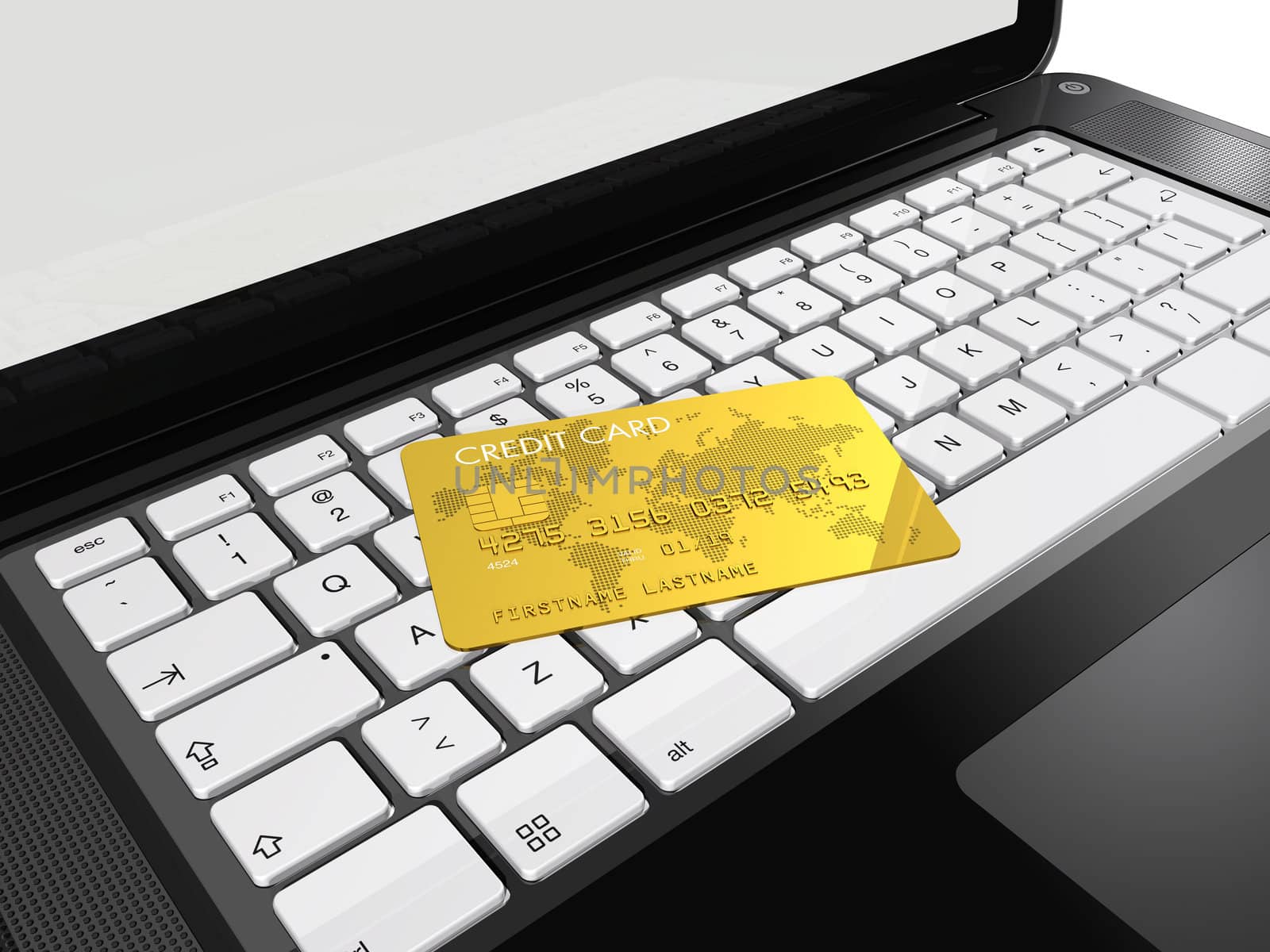 gold credit card on laptop by daboost