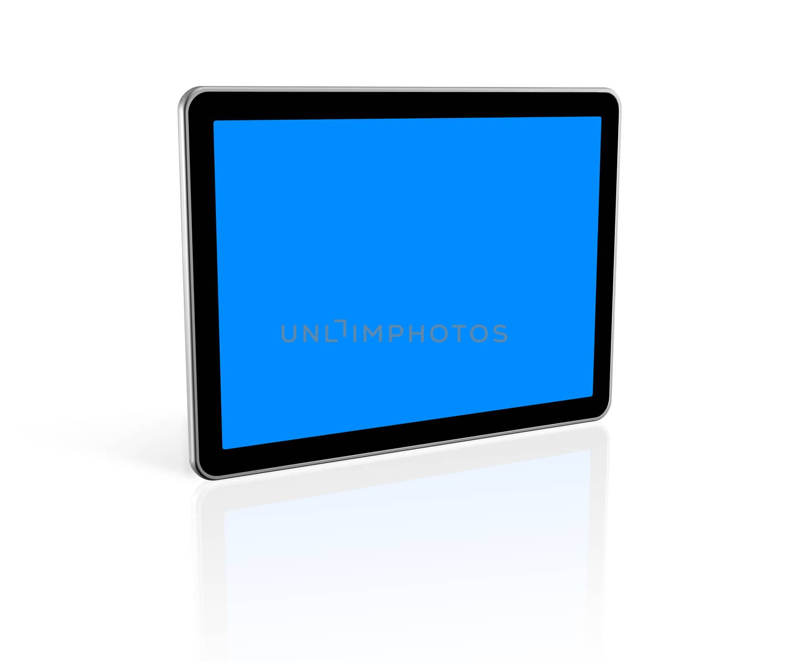 3D television, computer screen isolated on white.  With 2 clipping paths : global scene clipping path and screens clipping path to place your designs or pictures