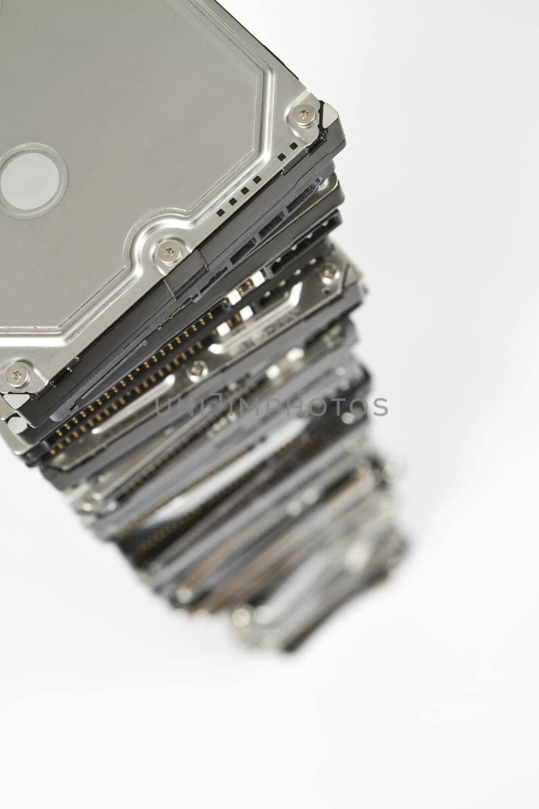 stack of hard drives with copy space by gewoldi