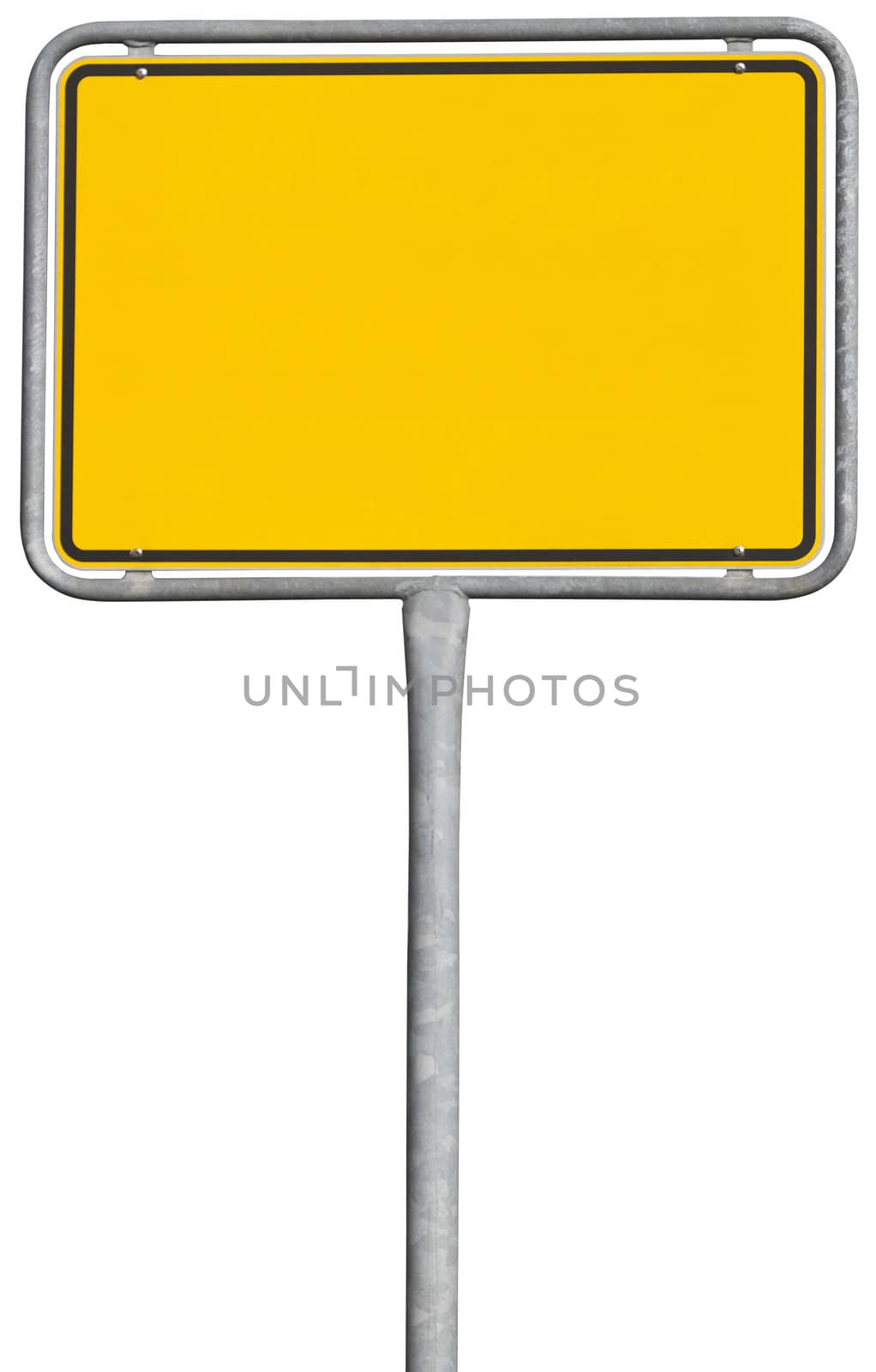 yellow placement sign isolated on white with clipping path