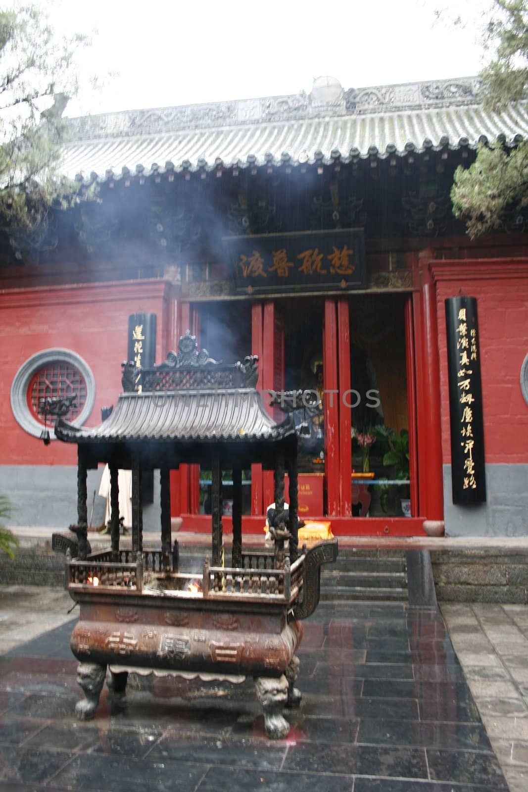 incense in front of the temple of the white horse