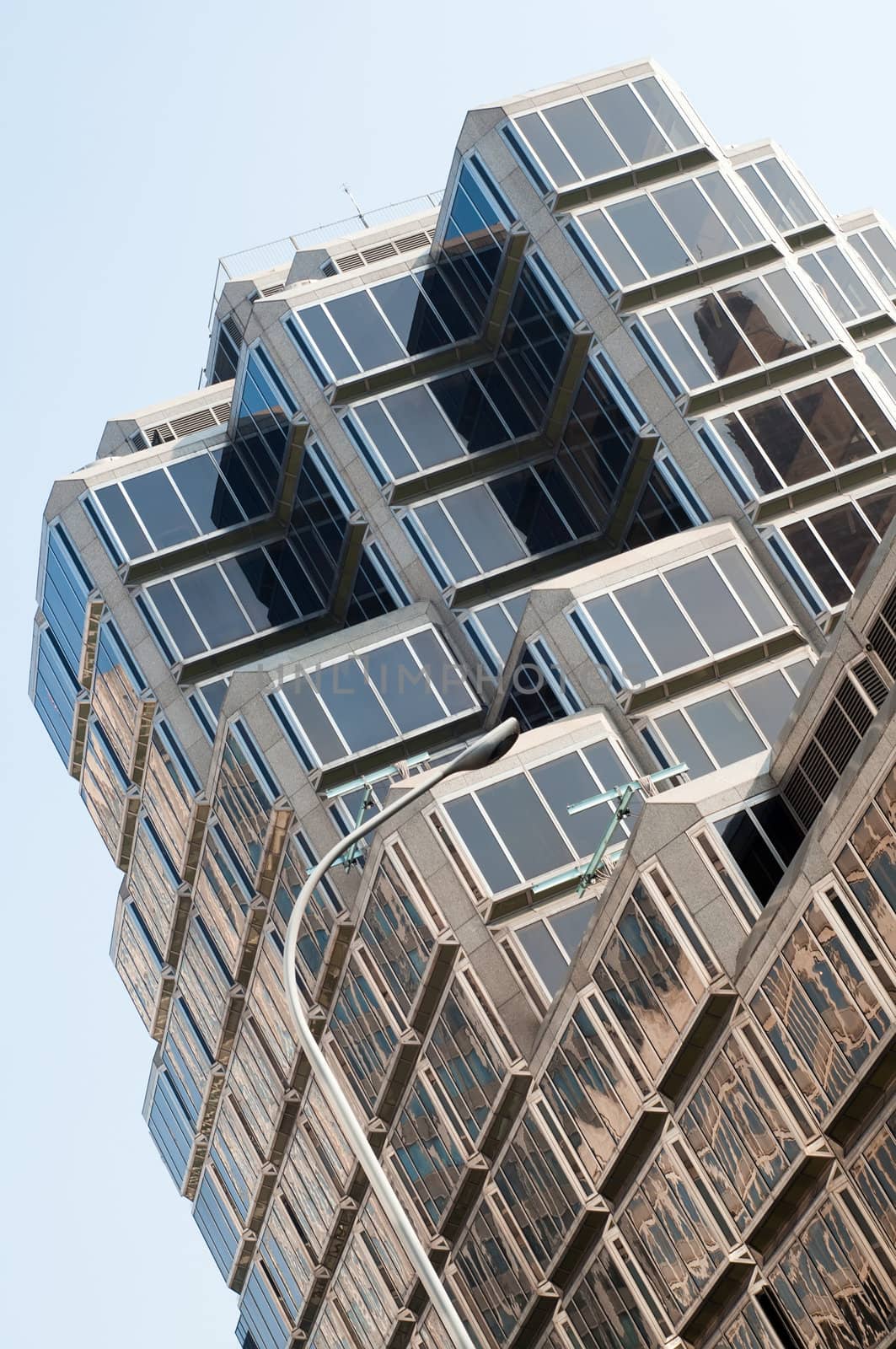 Shot of modern buildings, steel and glass, windows