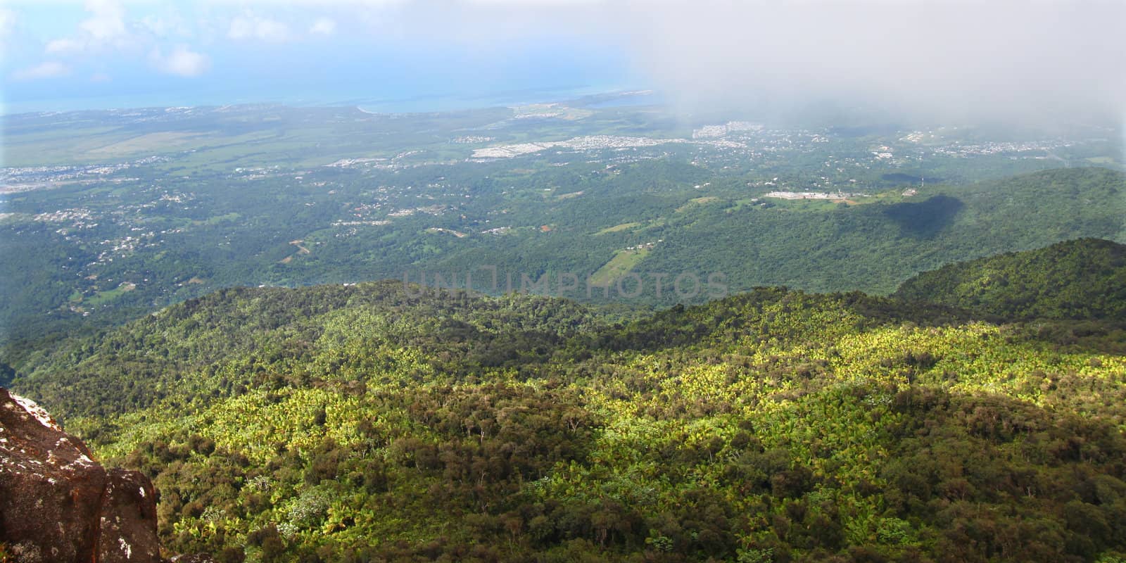 View of the Puerto Rican landscape from El Yunque Peak.