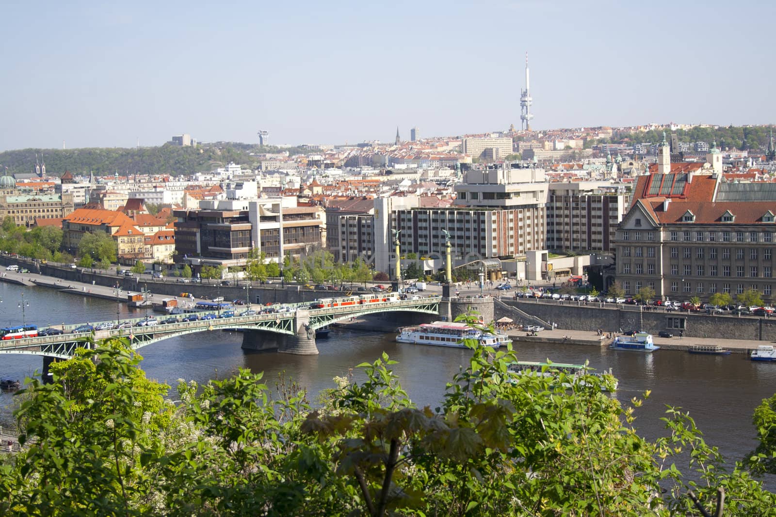 beautiful views of the city in summer. Prague, Czech Republic.