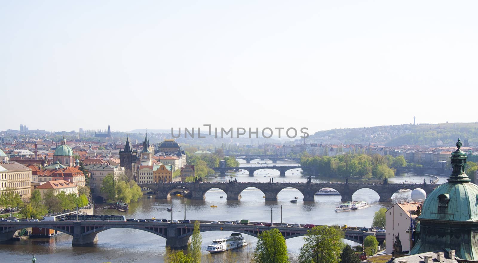 beautiful views of the city in summer. Prague, Czech Republic.