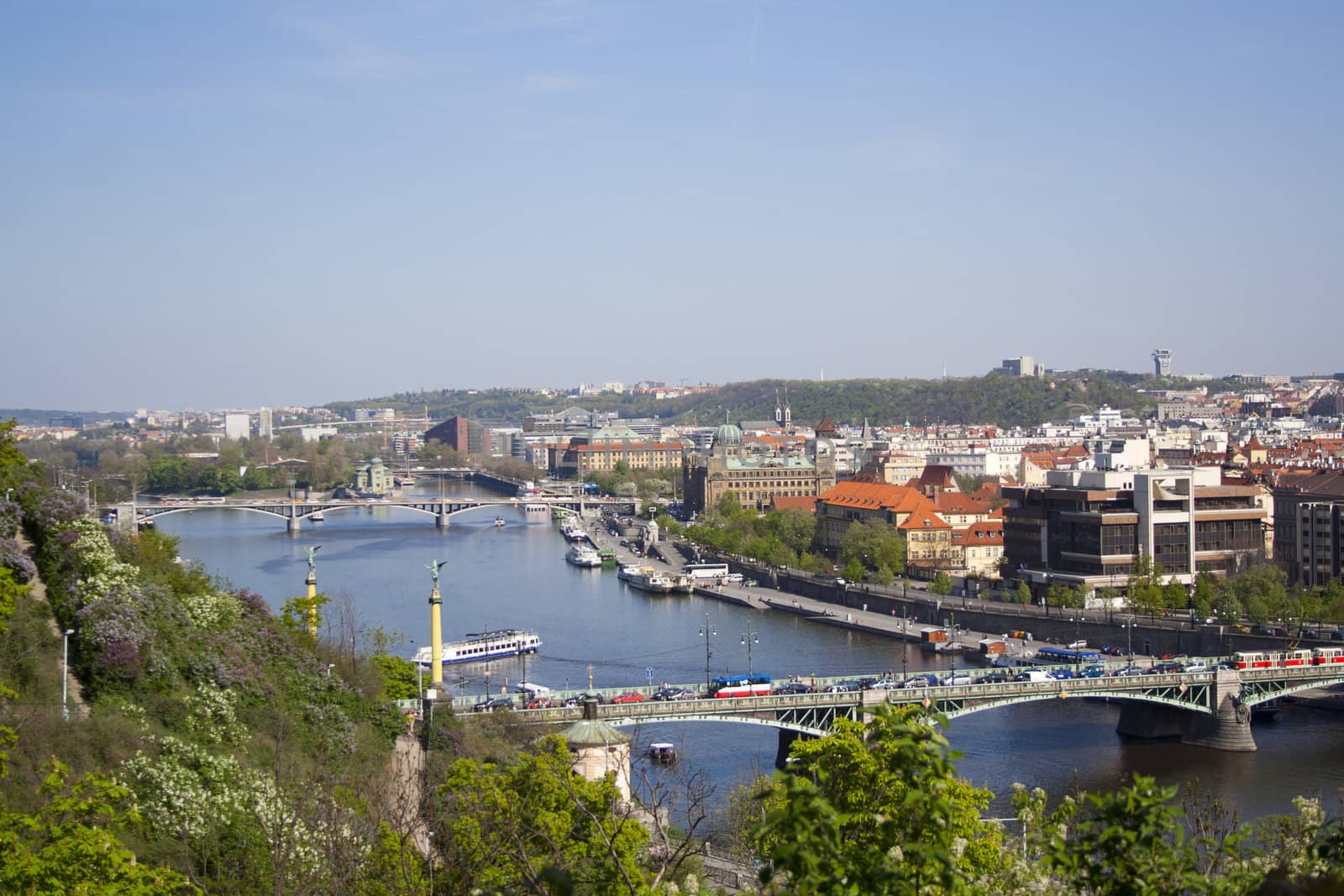 beautiful views of the city in summer. Prague, Czech Republic.