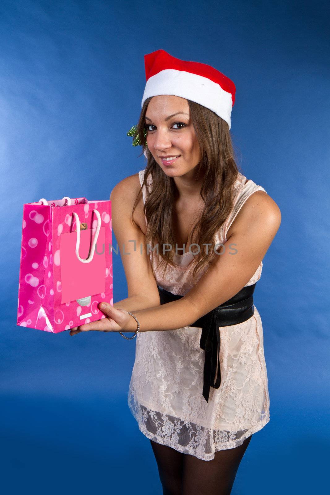 Beautiful Young Happy Christmas Woman