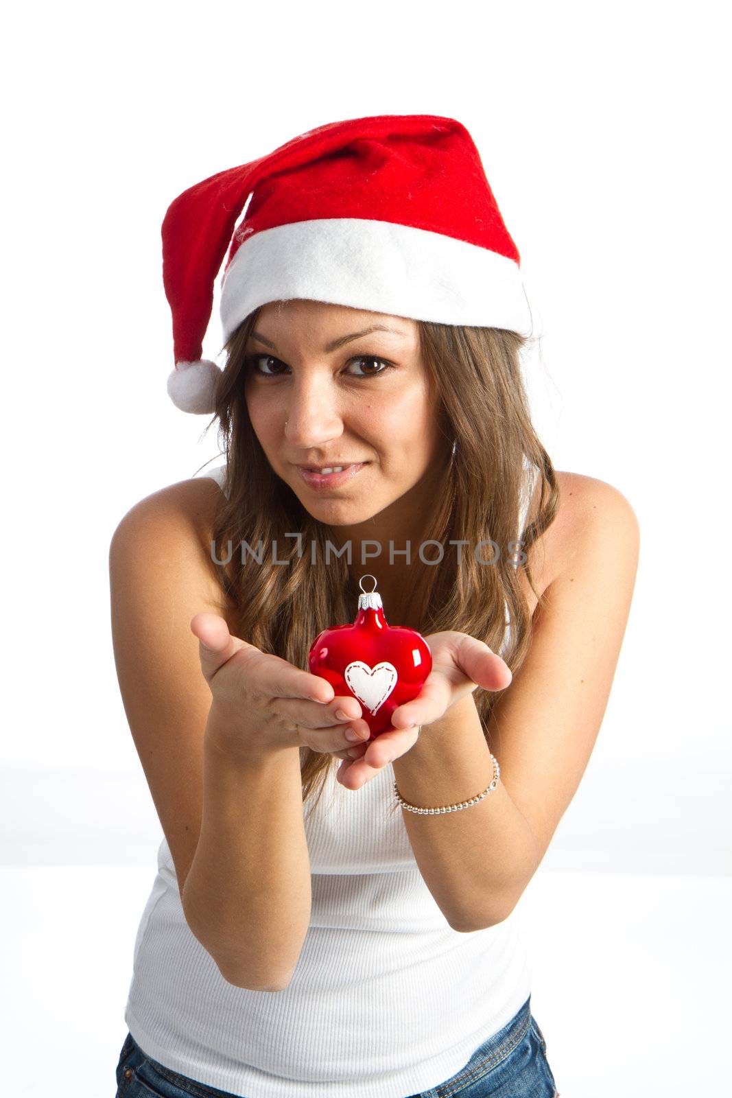 Beautiful Young Happy Christmas Woman