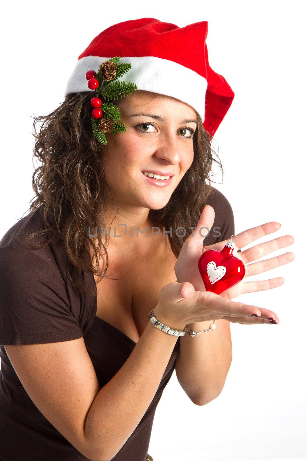 Beautiful Young Happy Christmas Woman