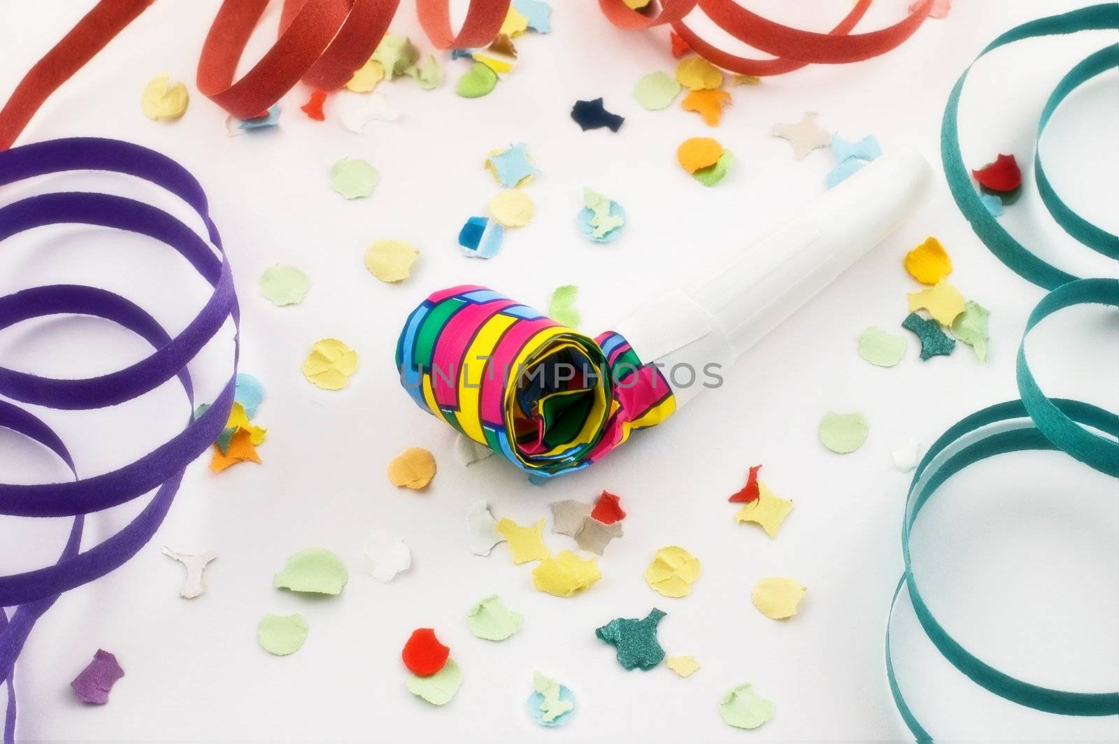 Party blower with confetti and streamers by sil