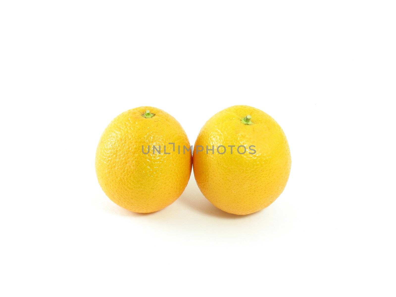 Image of 2 oranges that were grown in Florida
